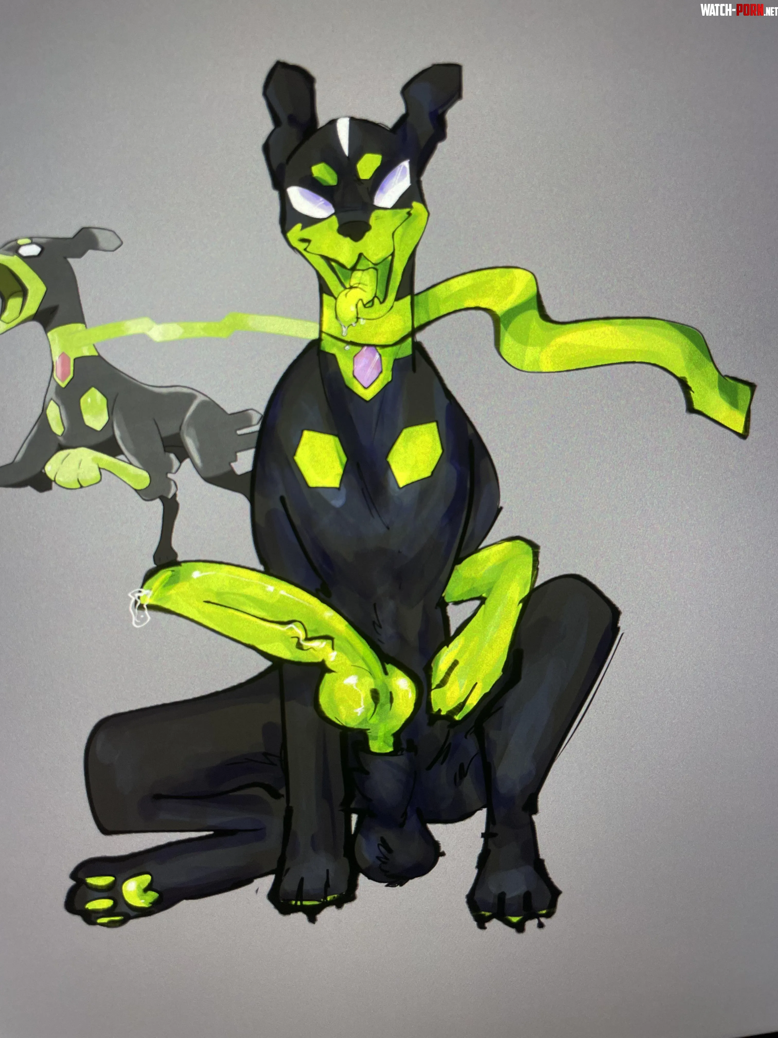 Zygarde showing off the goods [M] (art by me) by TheRoadMostTrave11ed