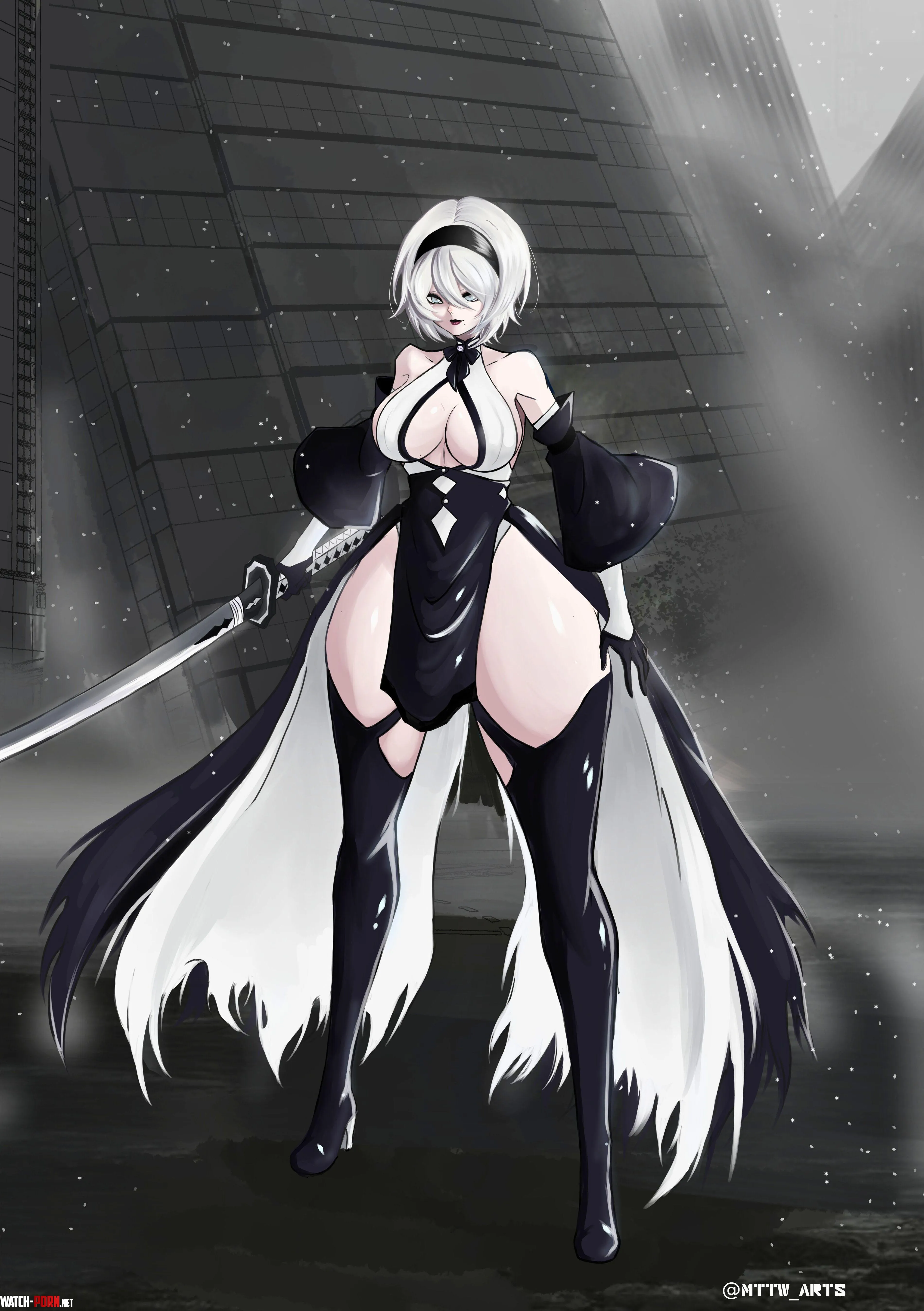 2B Shinigami Art made by me (MttW.Arts) by Matt_Strife