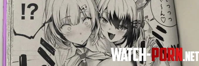 LF Mono Source : foreign text, text bubble, manga panel, !?, 2girls, breasts out, multiple hair color, wide eyed, censor(?) by Paizurilover756