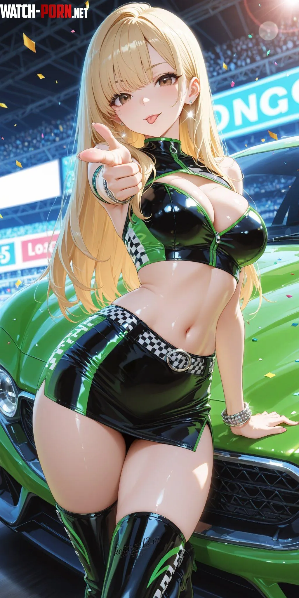 Green/Black Race Queen by WoolsonDaSheep