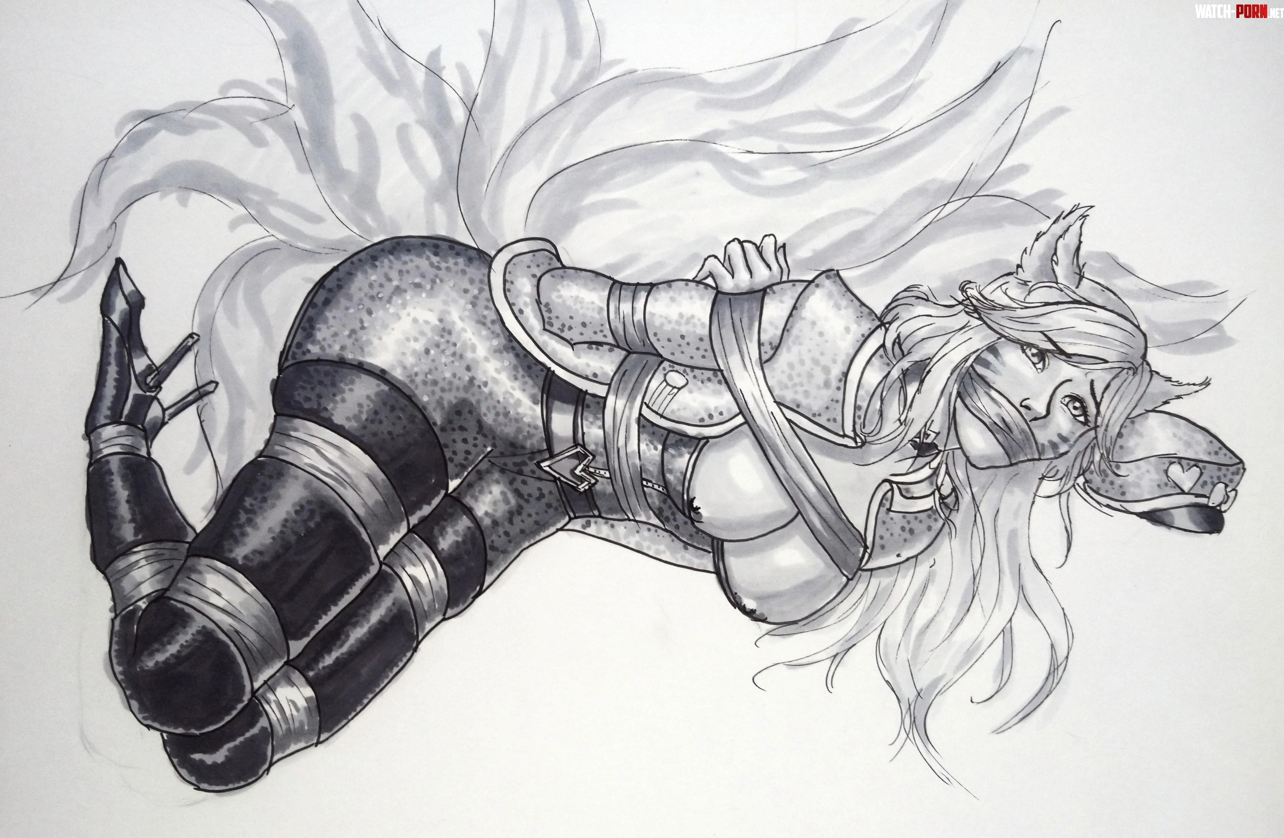 Popstar Ahri taped and gagged (Cognomen) by Nomen_secretum