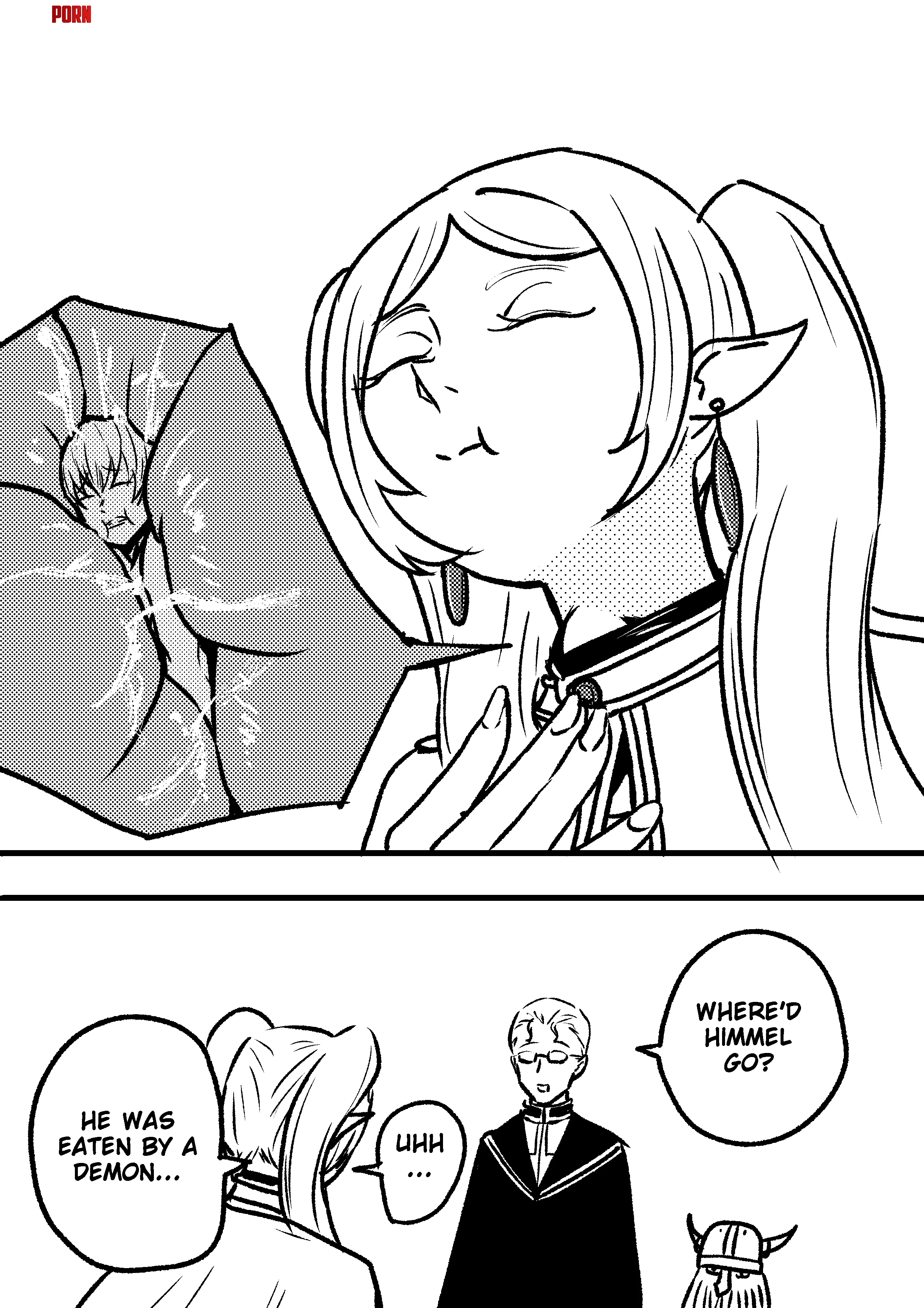 {comic} Frieren Vore (source: me - Shoulder Enjoyer)[F/m][oral][Macro/Micro] by shoulder_enjoyer