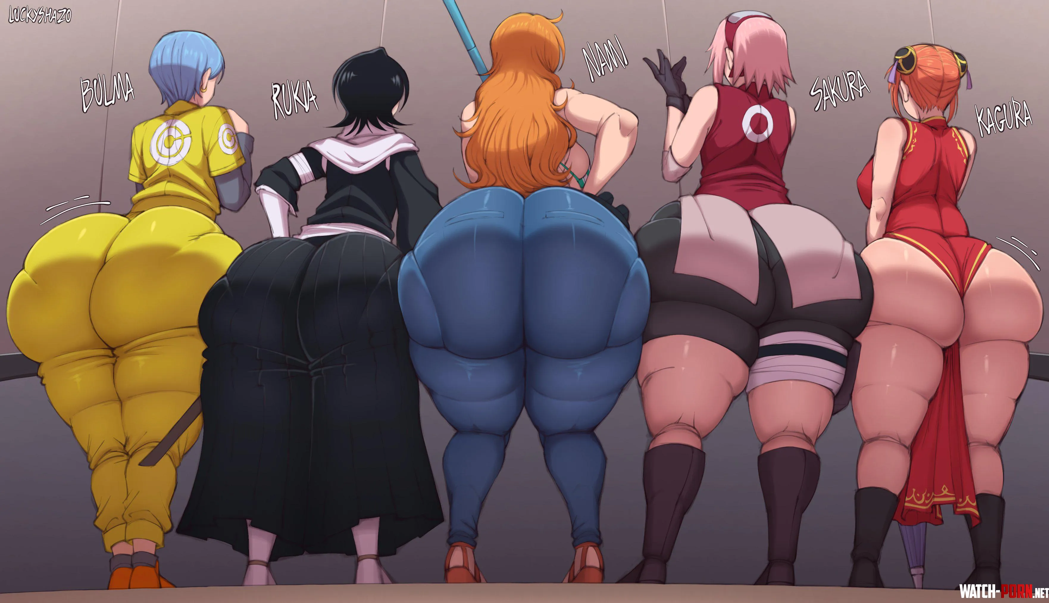 Bulma, Ruika, Nami, Sakura & Kagura by LafterMastr