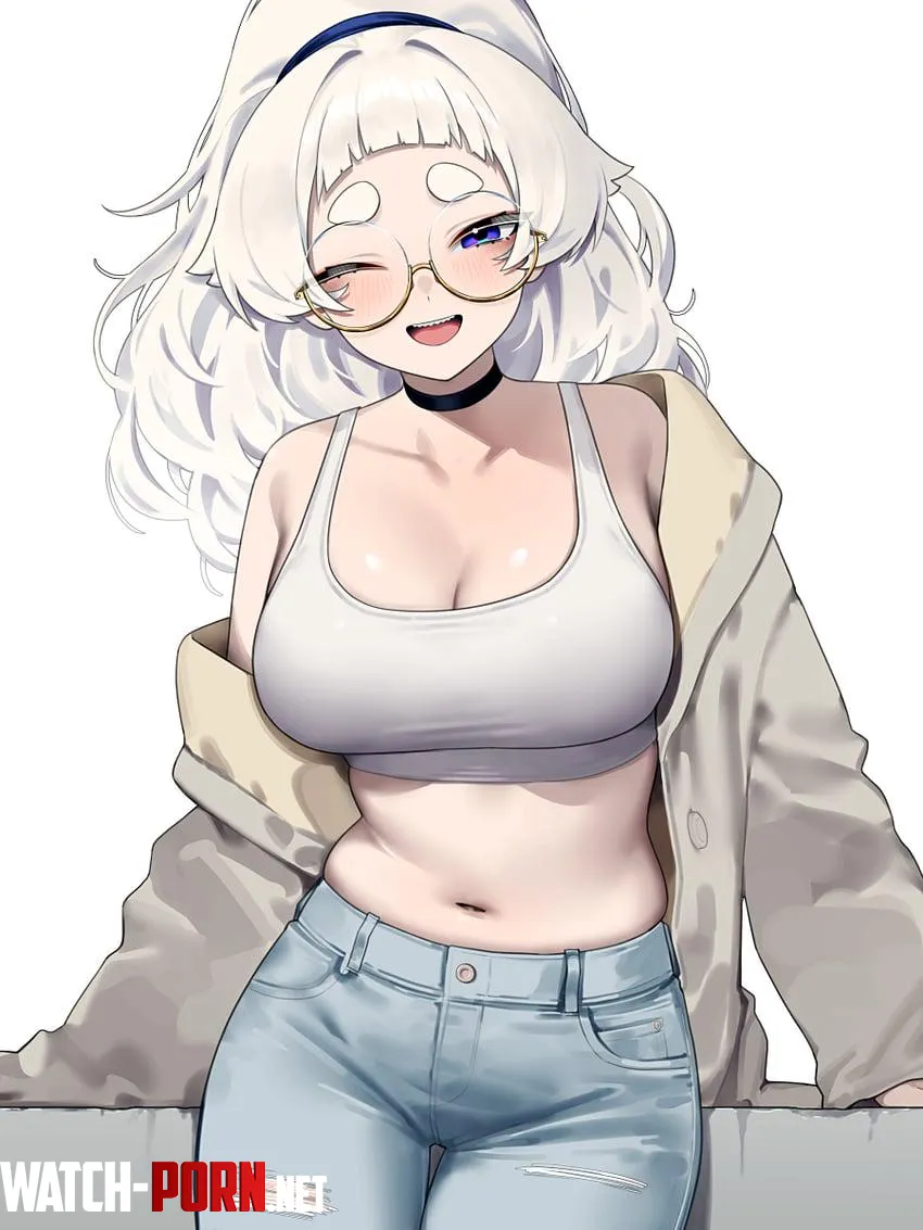 Meg with vest top and jeans [Original] (wakamepiza) by RainDMask