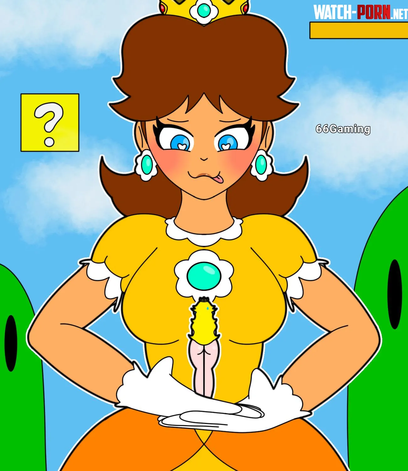 Don't eat mini mushrooms around Daisy (redraw) (Art by me) by 66Gaming