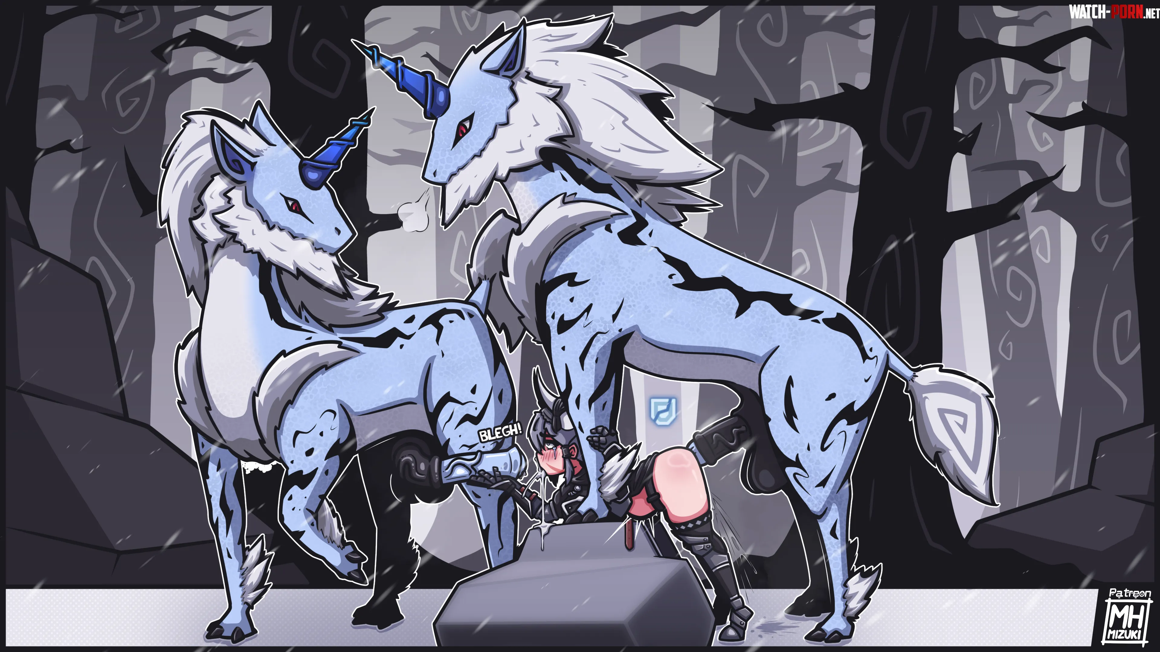 Enoki x Kirin commission / art by me (MH Mizuki) by mizuxtsune_spoods