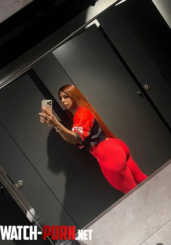 This little red legging makes me look sexier by Real-Diver8010