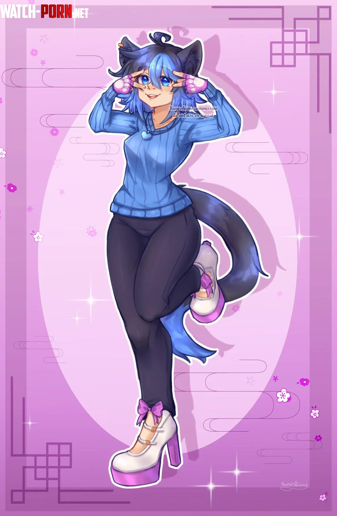 She really likes blue! [Original] by kuroshiime