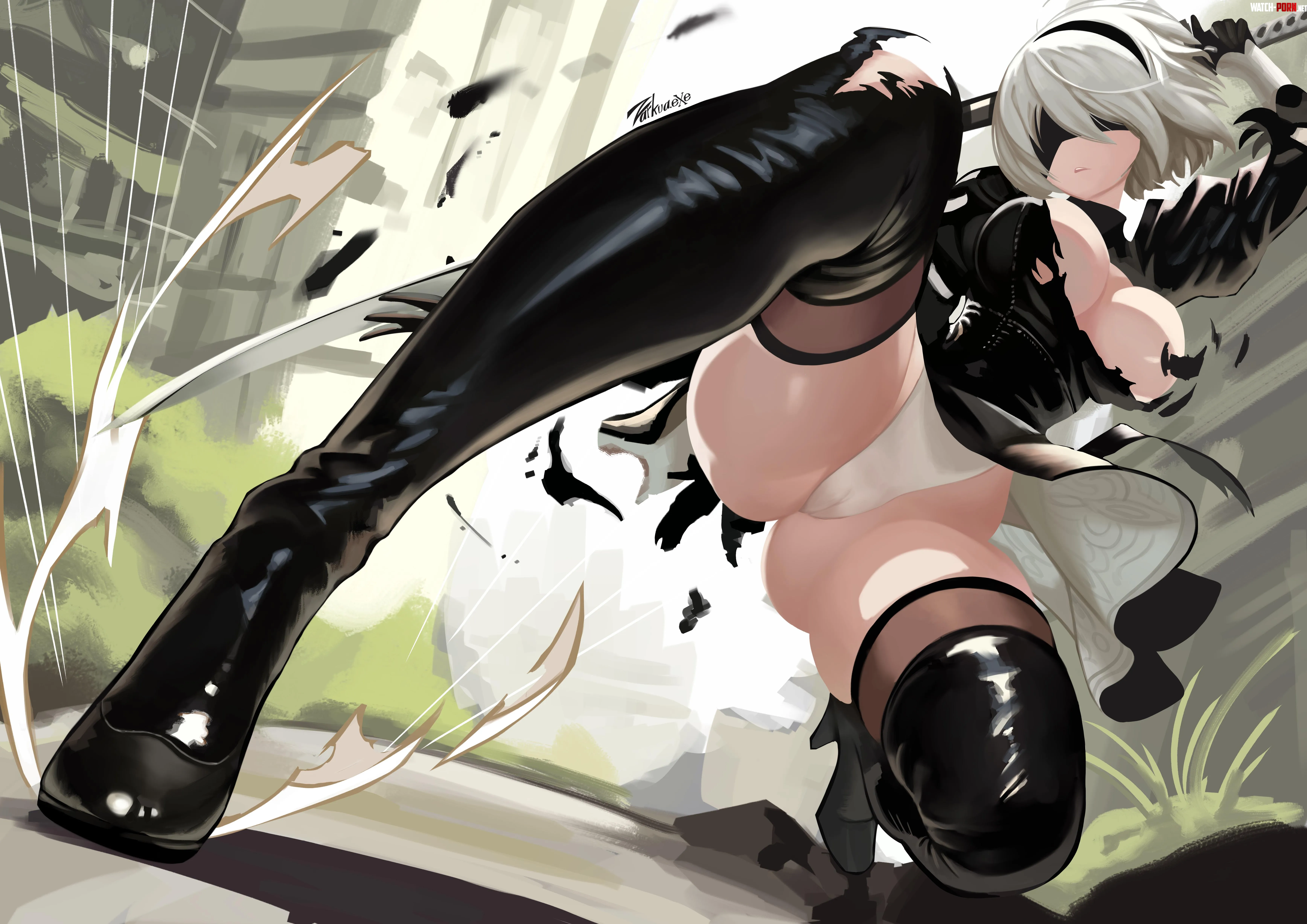 2B fan art (by @Zarkua_exe) by Financial-Ad5494