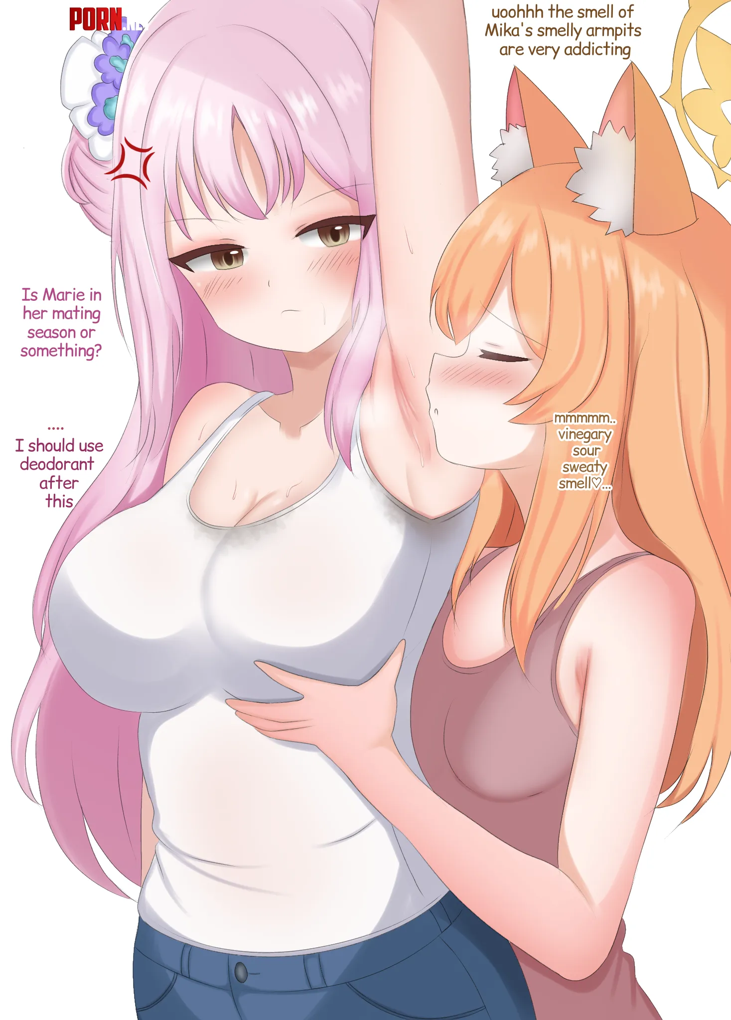 Mari smells Mika (RyzeON14) [Blue Archive] by TheRoySez