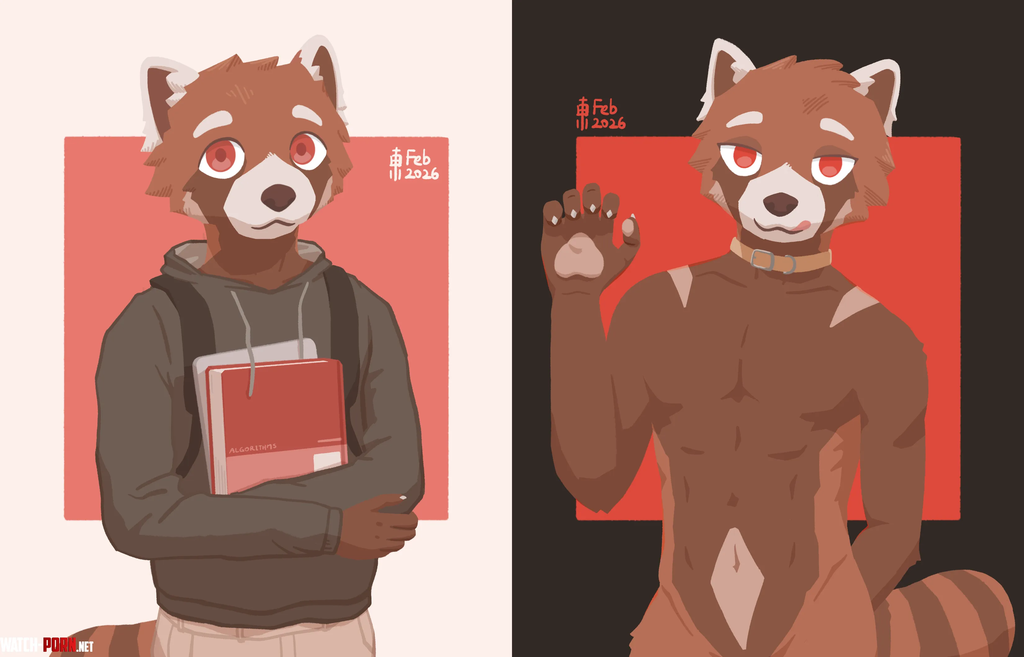 [Q] He has two sides (Red panda OC by me) by OkChemist8347