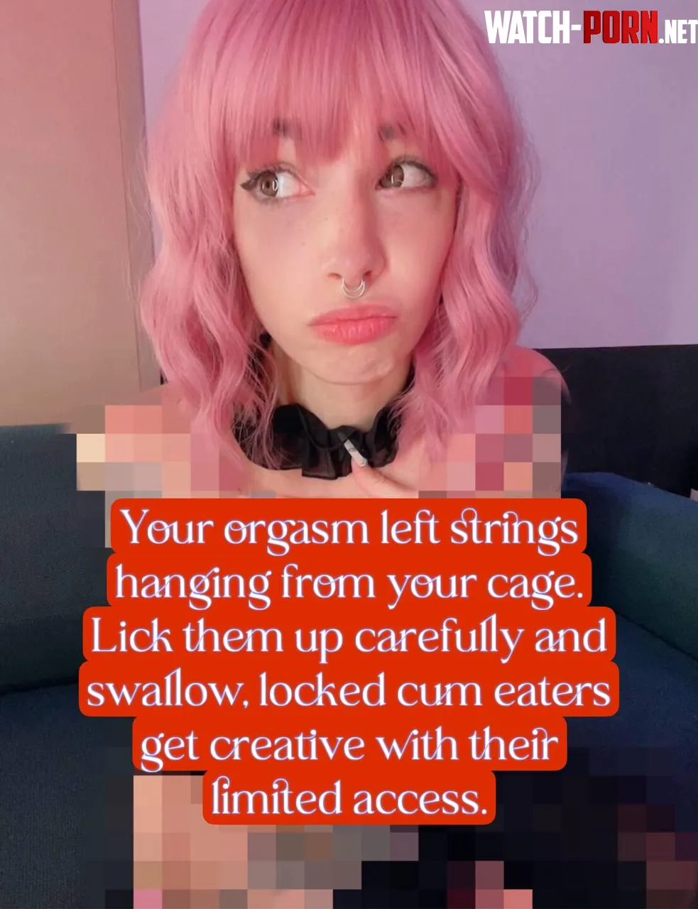 Locked boys swallow their own mess creatively by cuteMerry