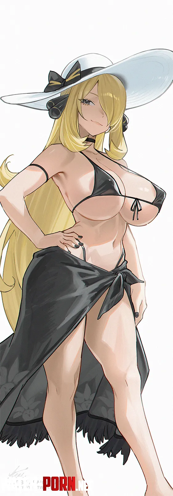 Cynthia beach outfit (araigumasully) [Pokemon] by CoomerZone-X