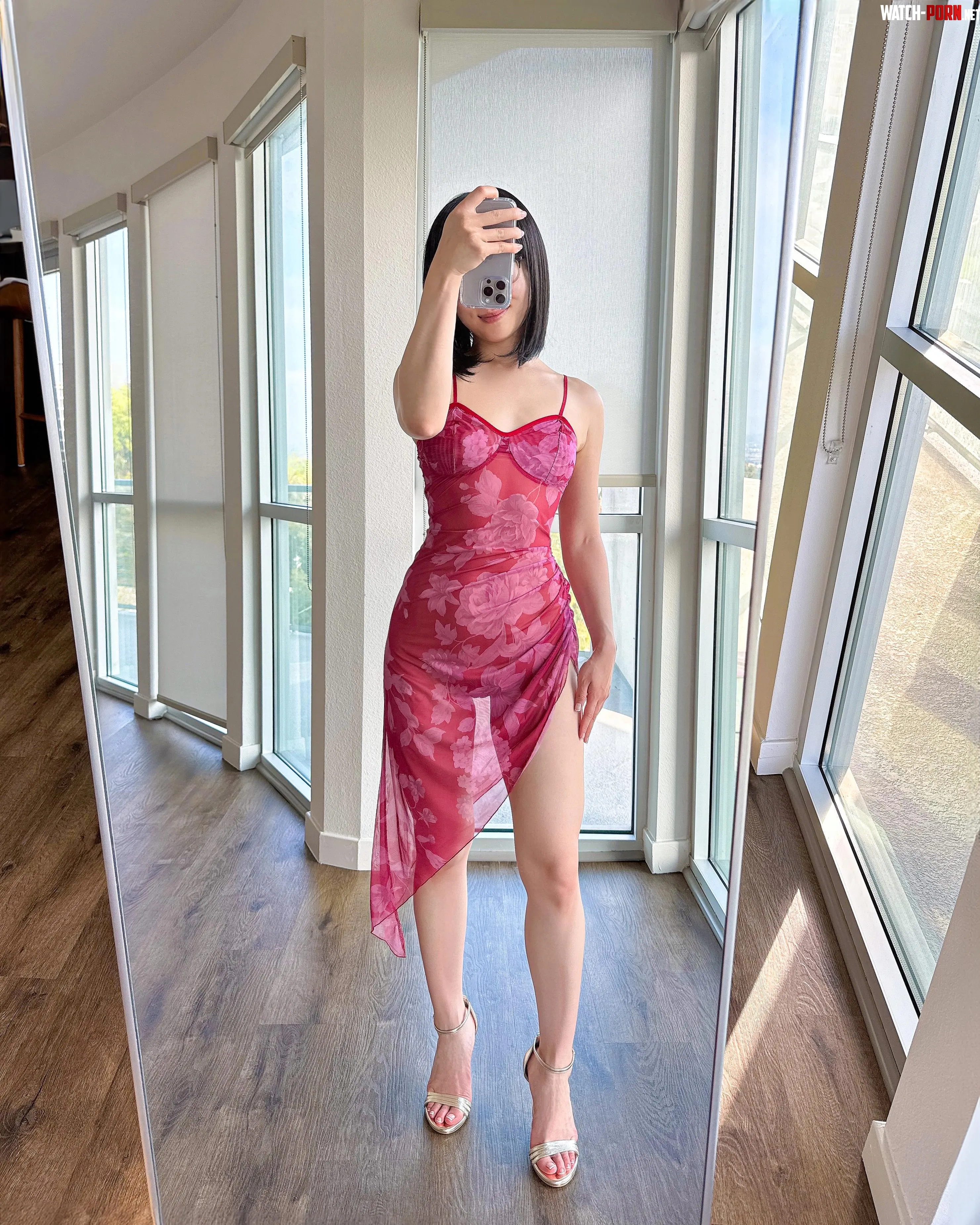 Pink mesh florals letting it all peek through in the hallway light by fun-sized-asian