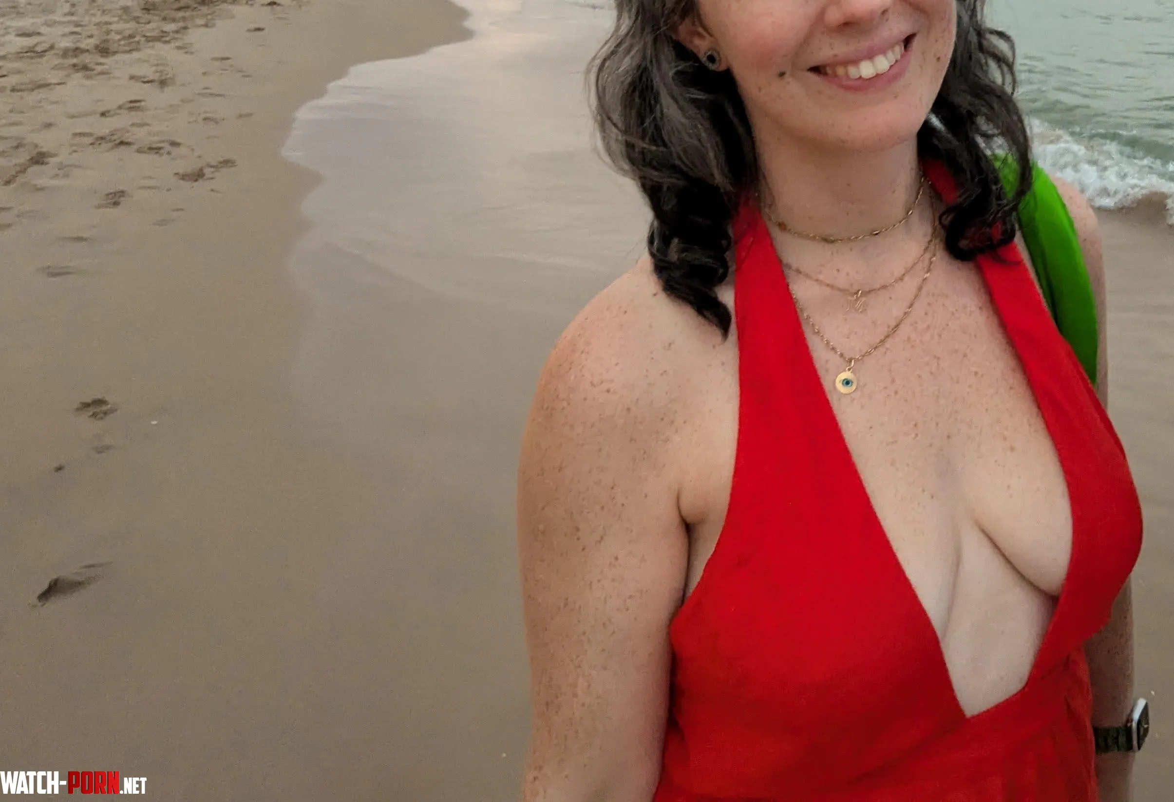 Walking along a public beach in a sundress with absolutely nothing underneath 😘💖 by hot_silver_vixen