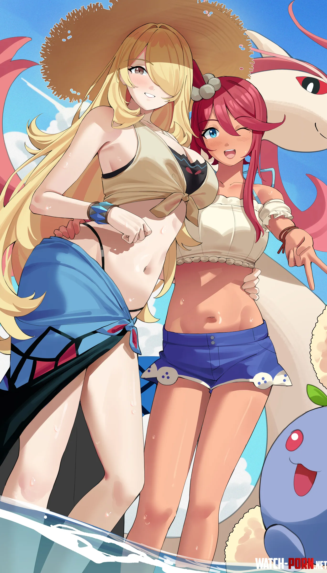 Summer Skyla and Cynthia (Haerge) [Pokemon] by A_MASSIVE_PERVERT
