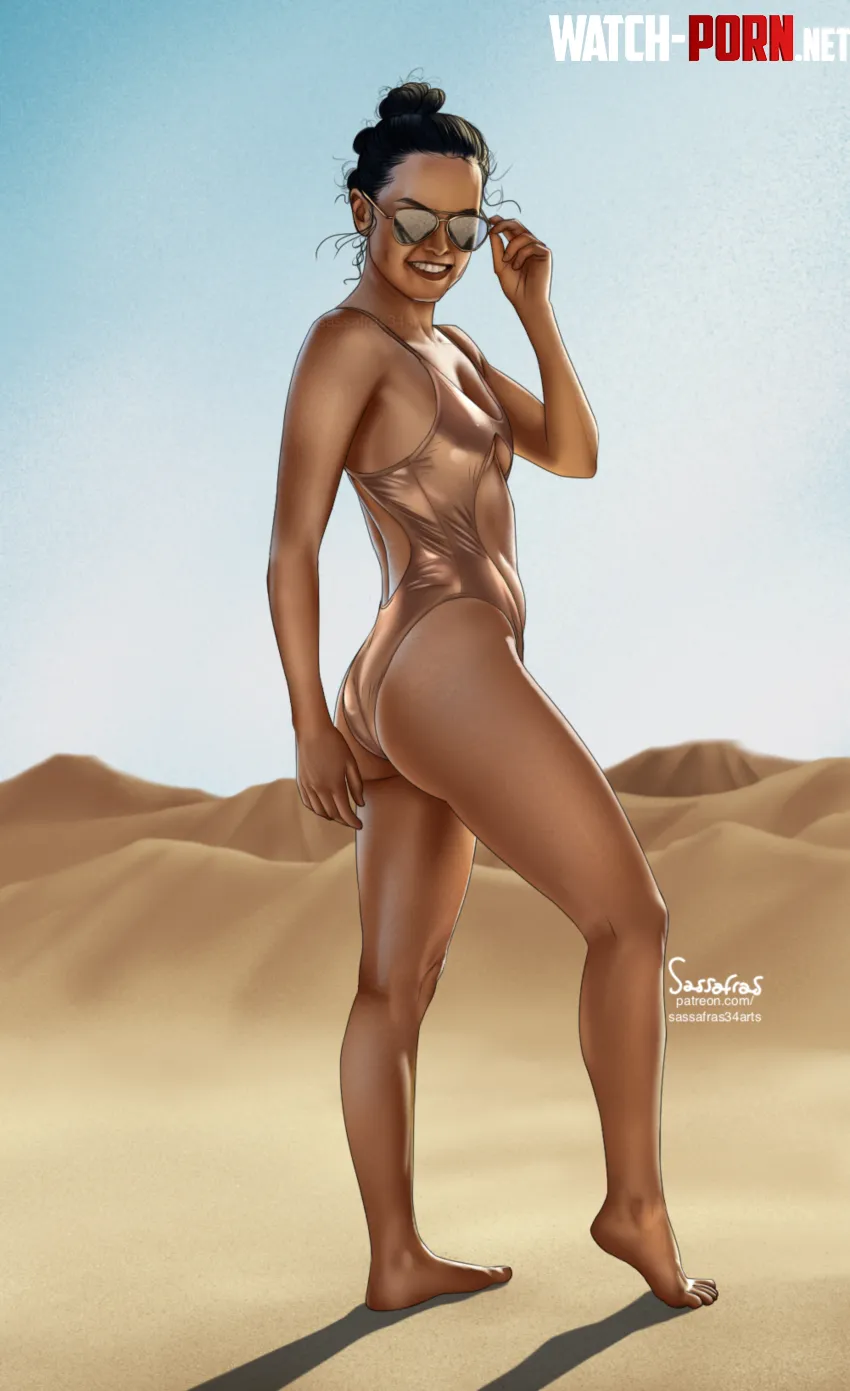 Rey Skywalker from Behind in the Dunes (Sassafras) by Sassafras34Arts