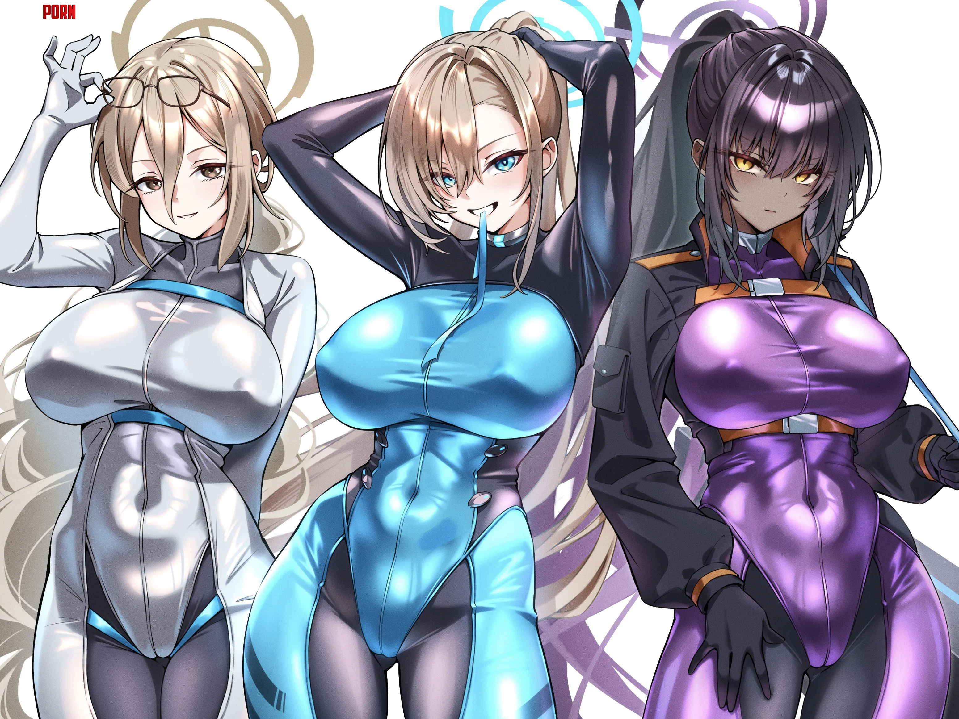 Akane, Asuna, & Karin [Blue Archive] by WoolsonDaSheep
