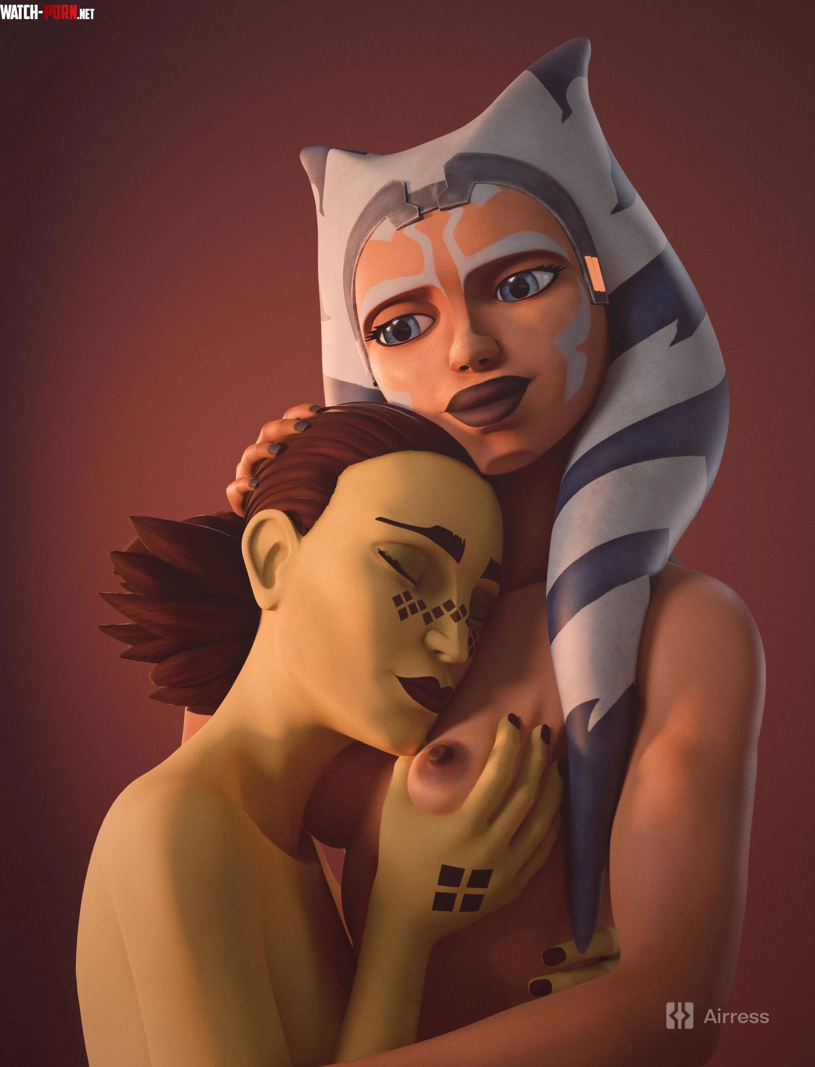 Ahsoka and Barriss wishes a Happy Valentine's (Airress) by Airress3D