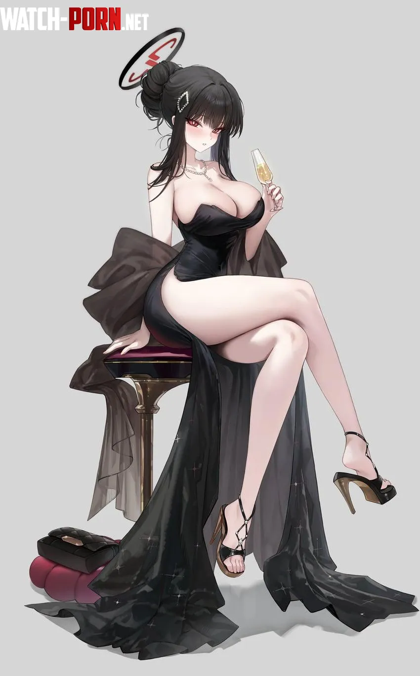 Rio in long black dress [blue archive] (freng) by RainDMask