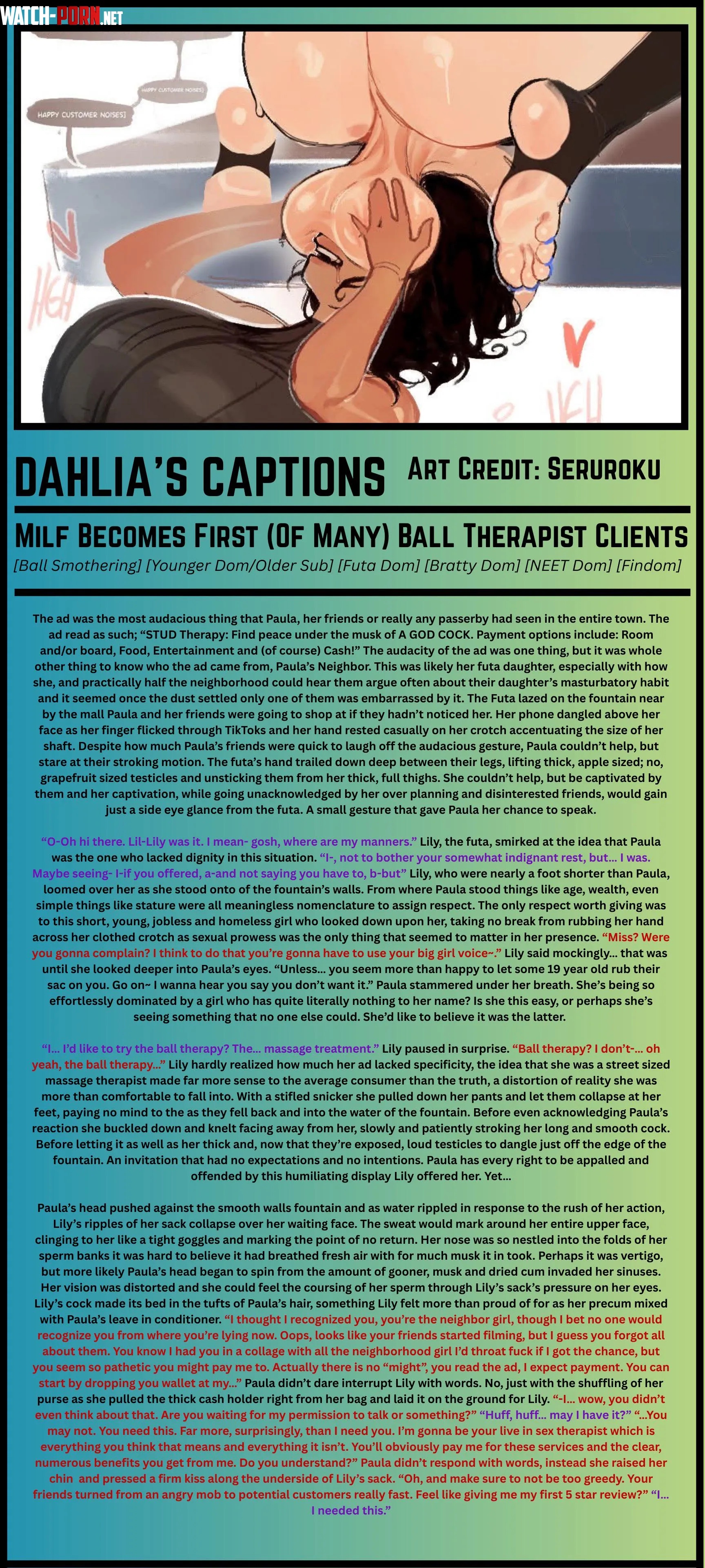 Milf Becomes First (Of Many) Ball Therapist Clients [Ball Smothering] [Younger Dom/Older Sub] [Bratty Dom] [NEET Dom] [Findom] [Futa Dom] by God-Dahlia