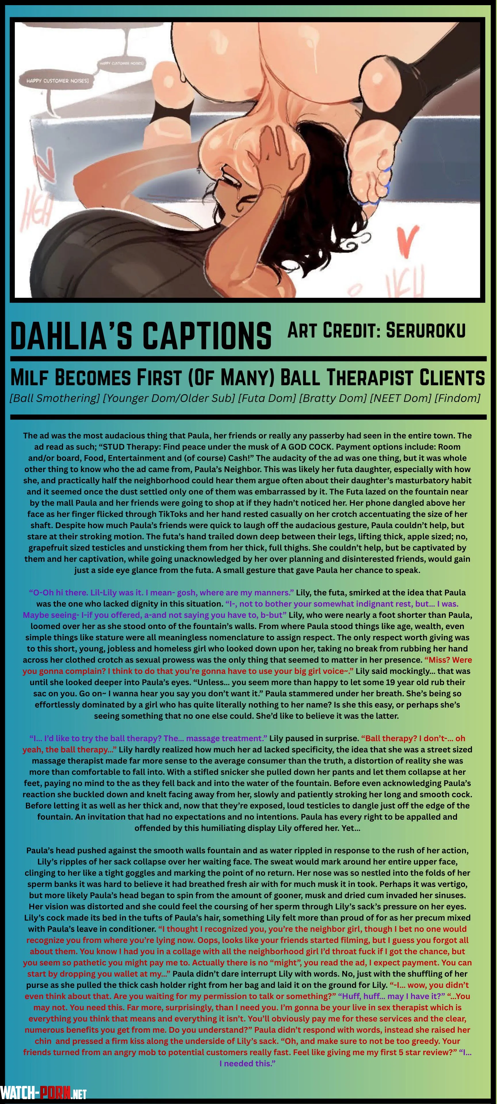 Milf Becomes First (Of Many) Ball Therapist Clients [Ball Smothering] [Younger Dom/Older Sub] [Bratty Dom] [NEET Dom] [Findom] [Futa Dom] by God-Dahlia