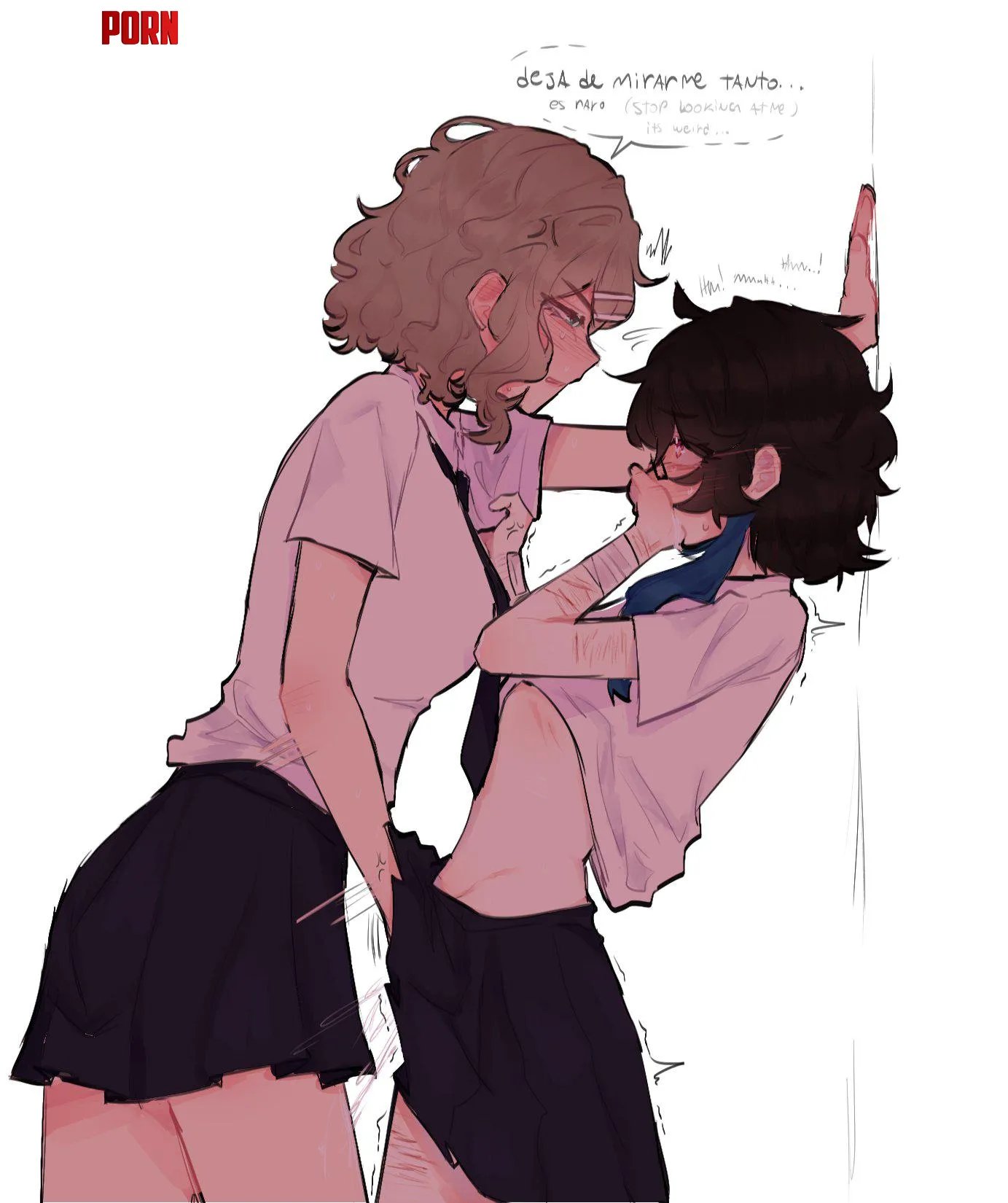 Schoolgirl gets pressed by older student (pockiseisont) [Original] by HentaiDepartment