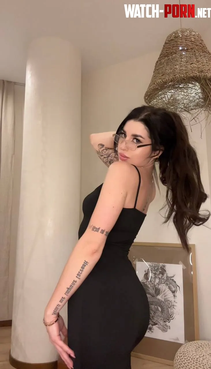 Black dress and black glasses for the win by Almondsprout