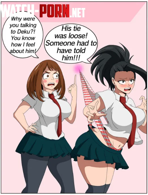 Ochako, in Toxic mode, using her Quirk, humiliates Yaoyorozu because Ochako doesn't like Yaoyorozu being near Deku (bye-bye). by Fair_Championship471