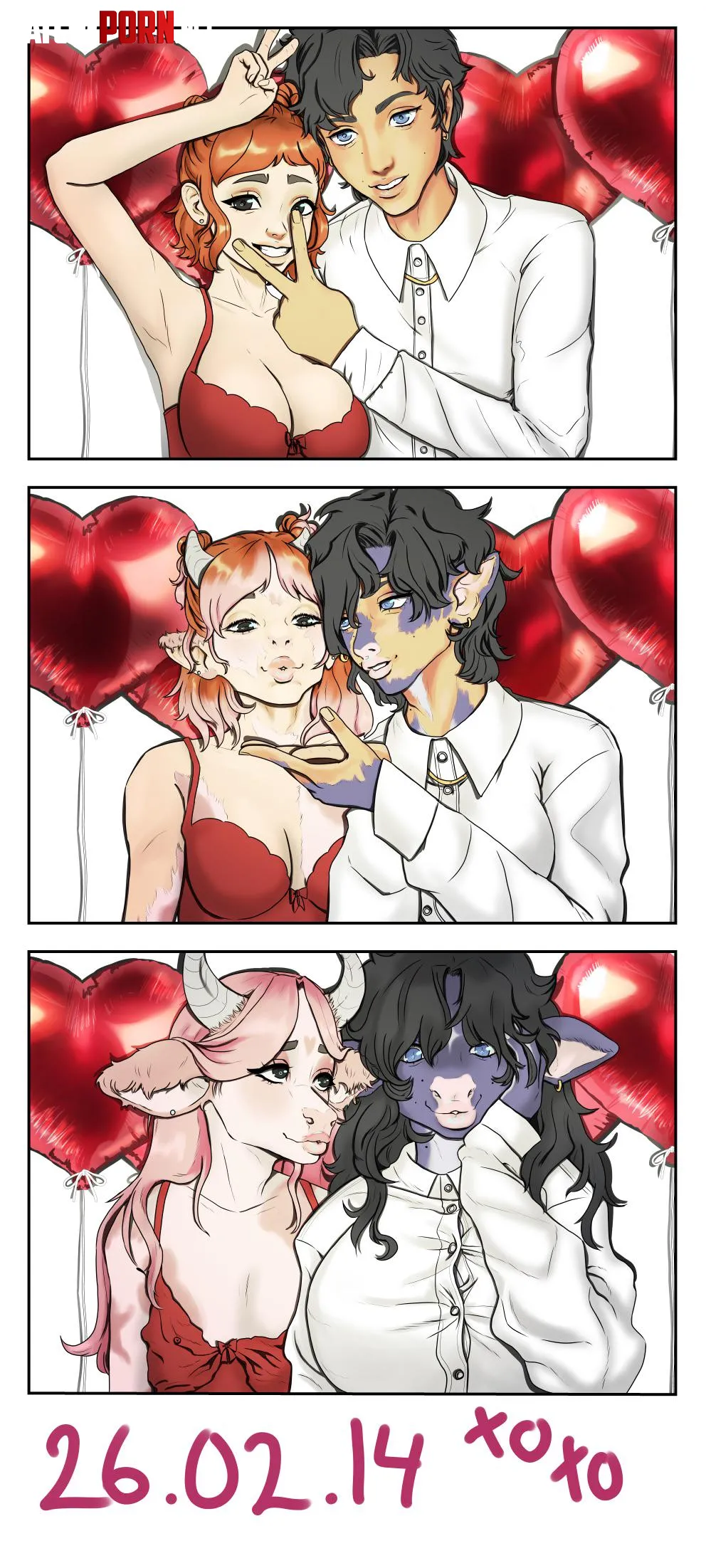 Cowkura Puricow Valentines Human —> Cow TGTF (by sugared_roses) by sugaredroses