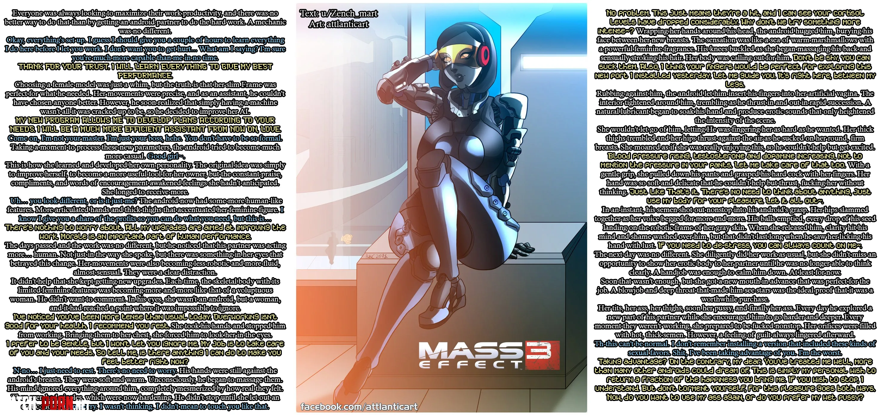 Next-generation assistant for a lone mechanic [Teasing] [Android girl] [teasing] [Handjob] [Creampie] [Casual sex] | Art: attlanticart by Zench_mart