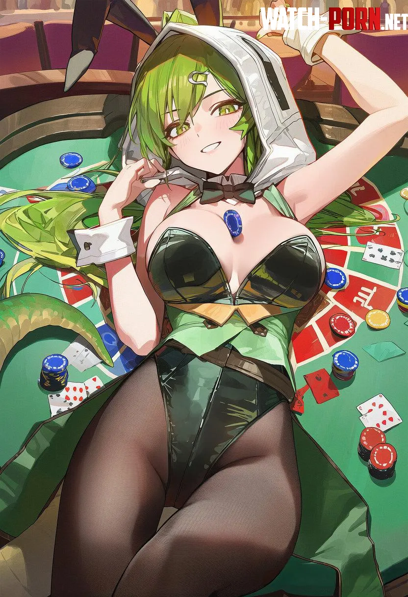 Casino Bunny Fluorite [Arknights] by WoolsonDaSheep