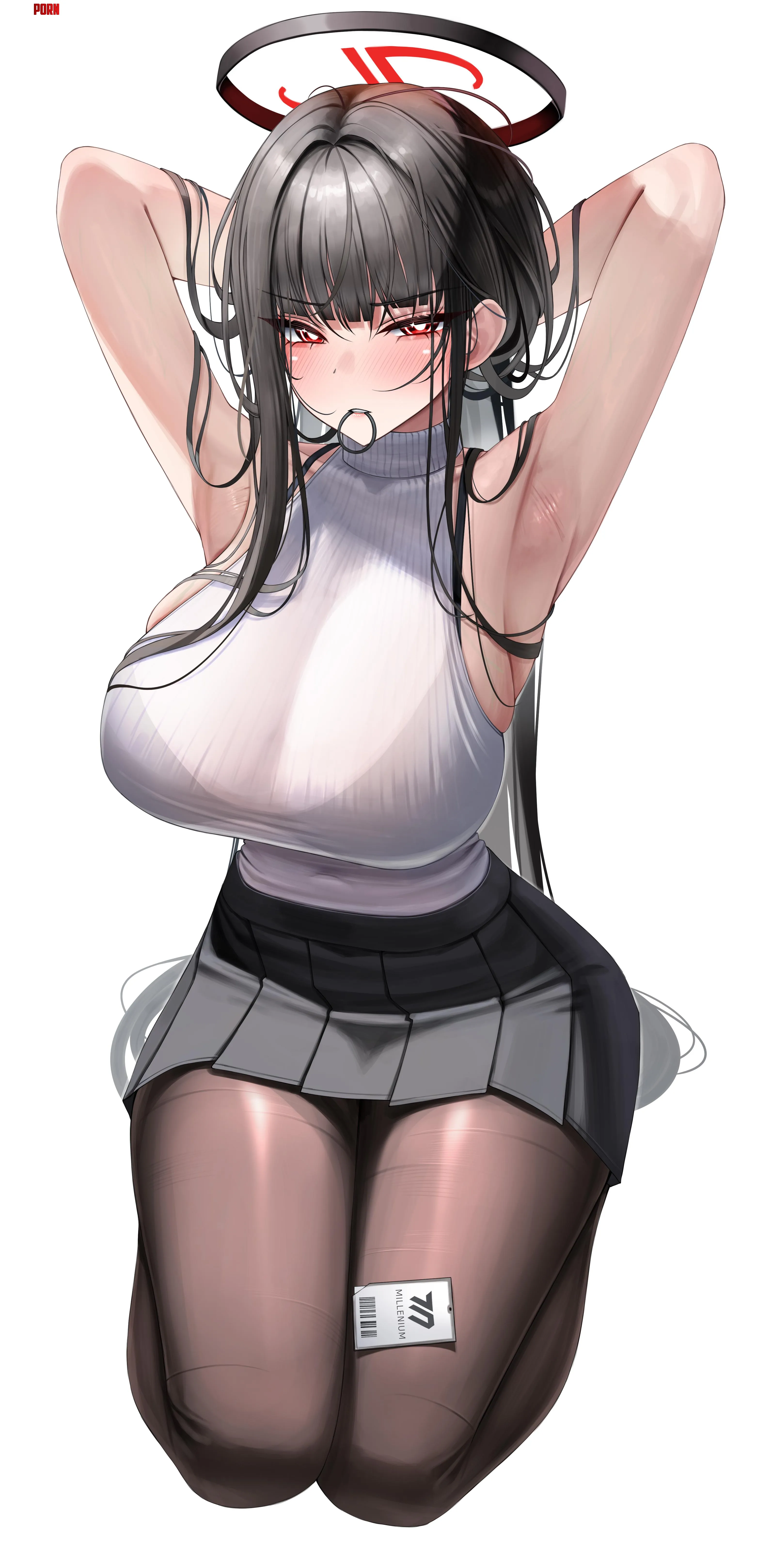 Rio tying her hair up (hsxxx/GOONSSO) [Blue Archive] by llamanatee