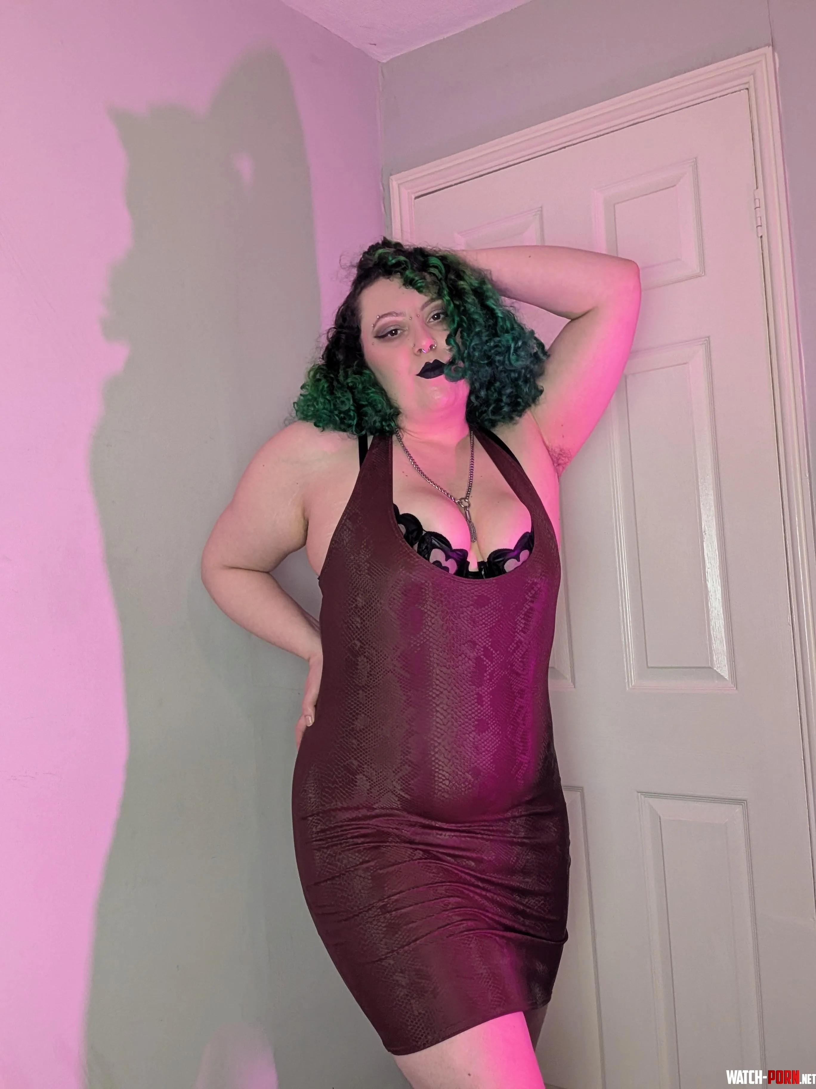 Snakeskin pvc dress and leather bra by GoddessElleStar