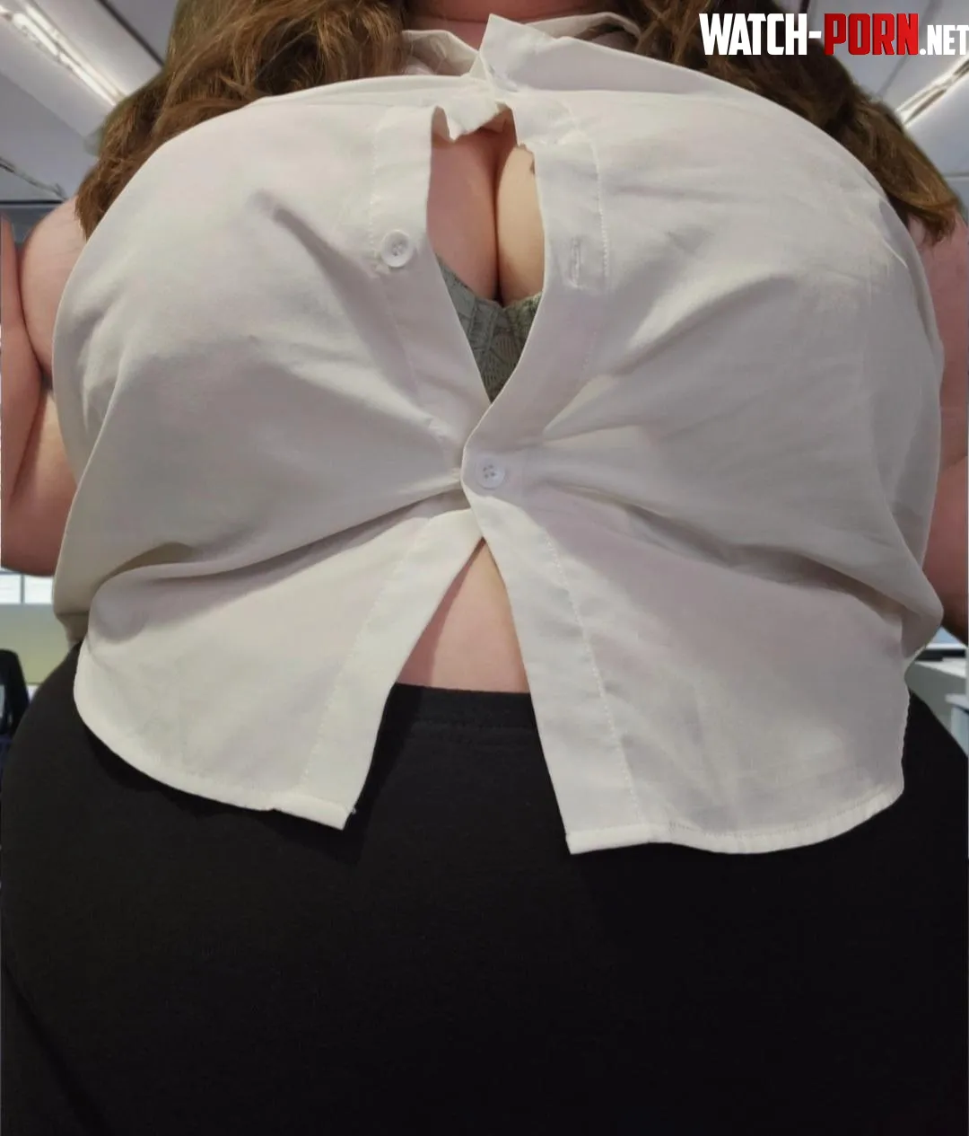 Would you stare if my button popped at the office? by chubbi_bunniii
