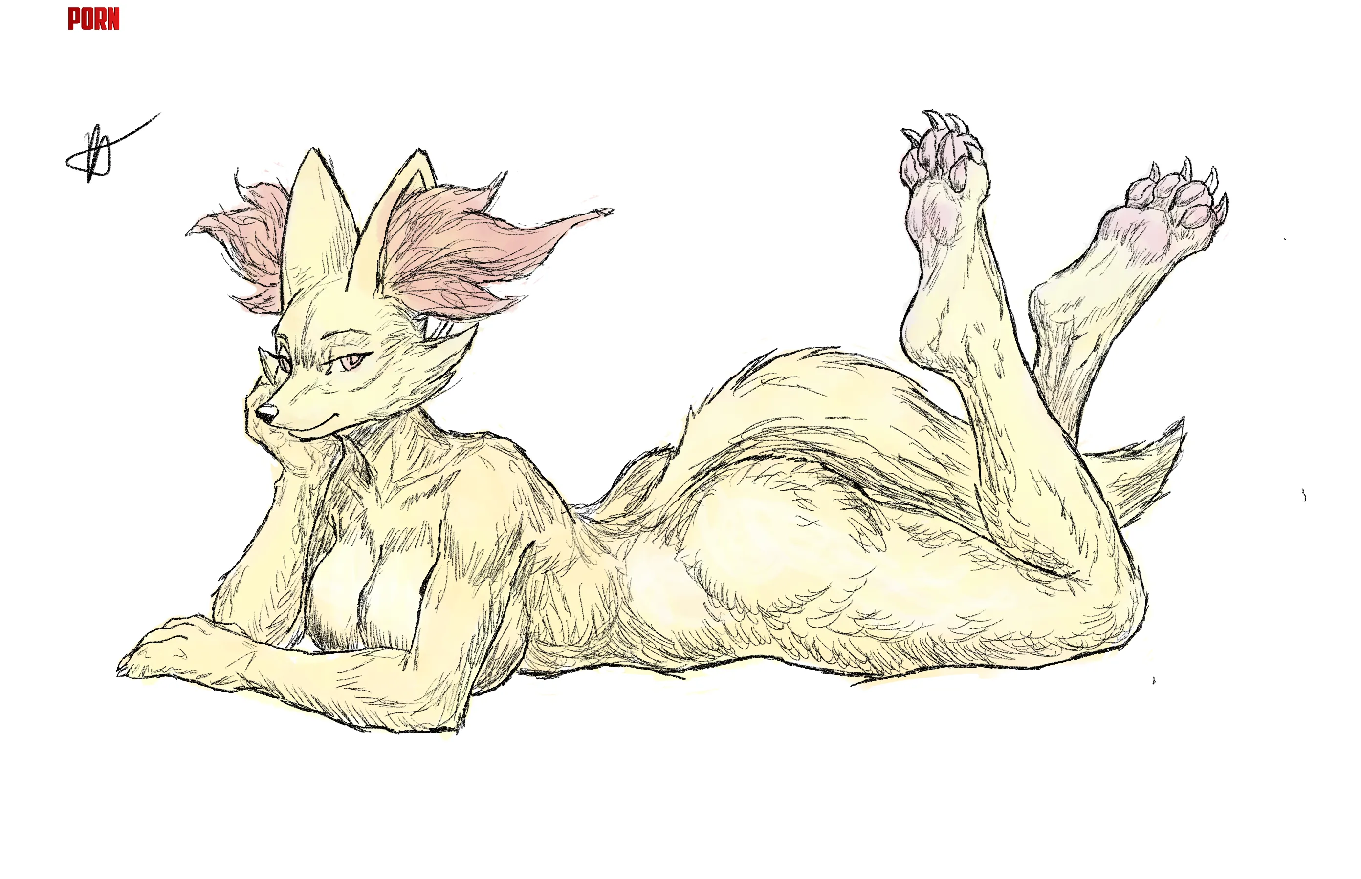 [OC] Delphox doodle I did. by KingSerenade