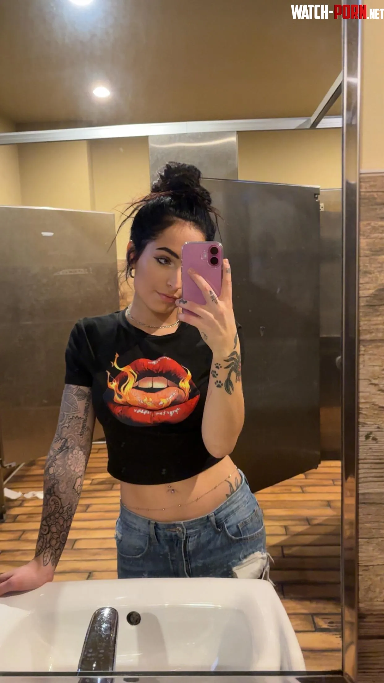 At work crop top pic by midwestmeganfoxx