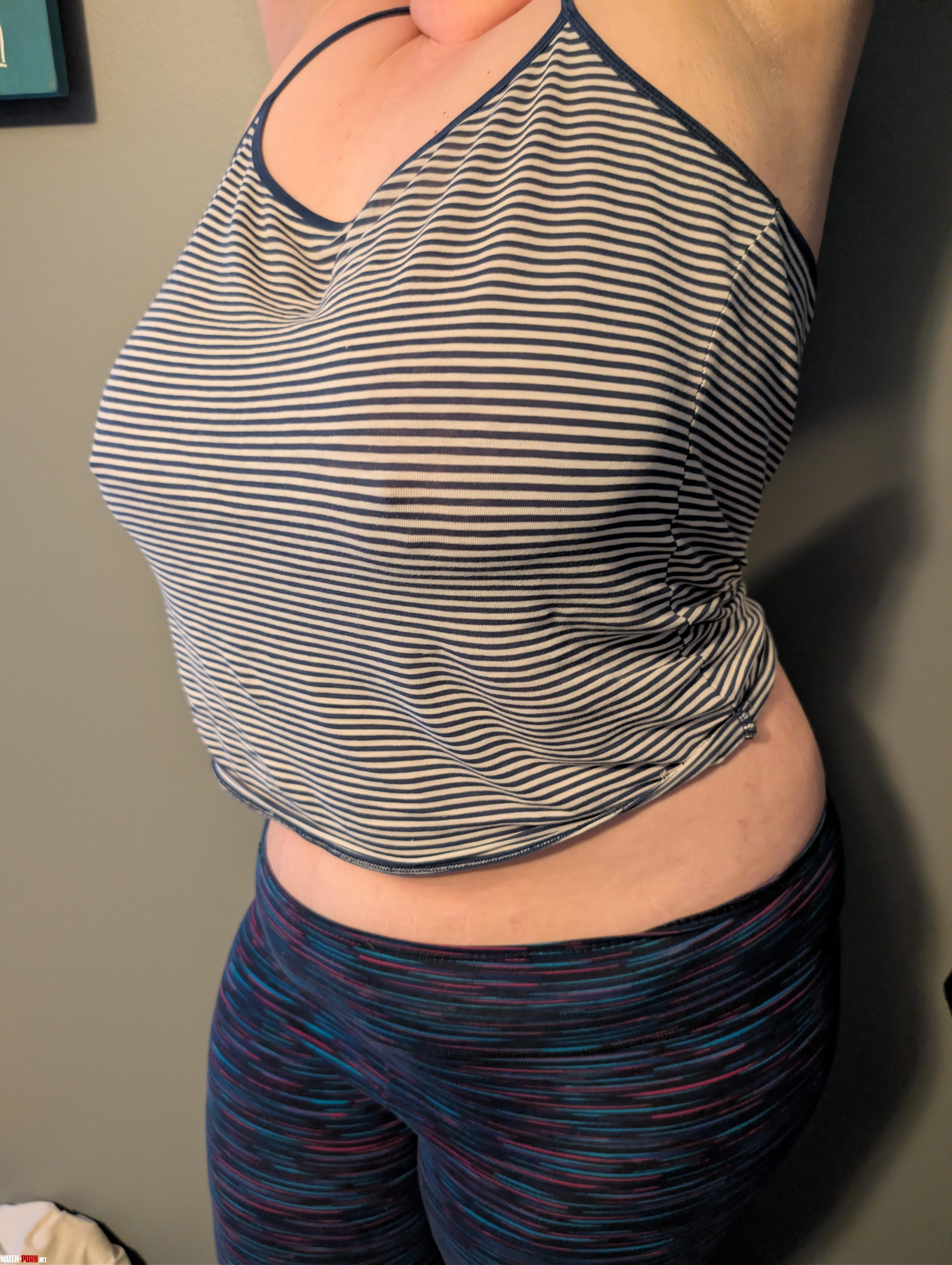 Love watching my sexy wife stretch in the mornings! Who wants to see without the shirt? by Big_Iron7