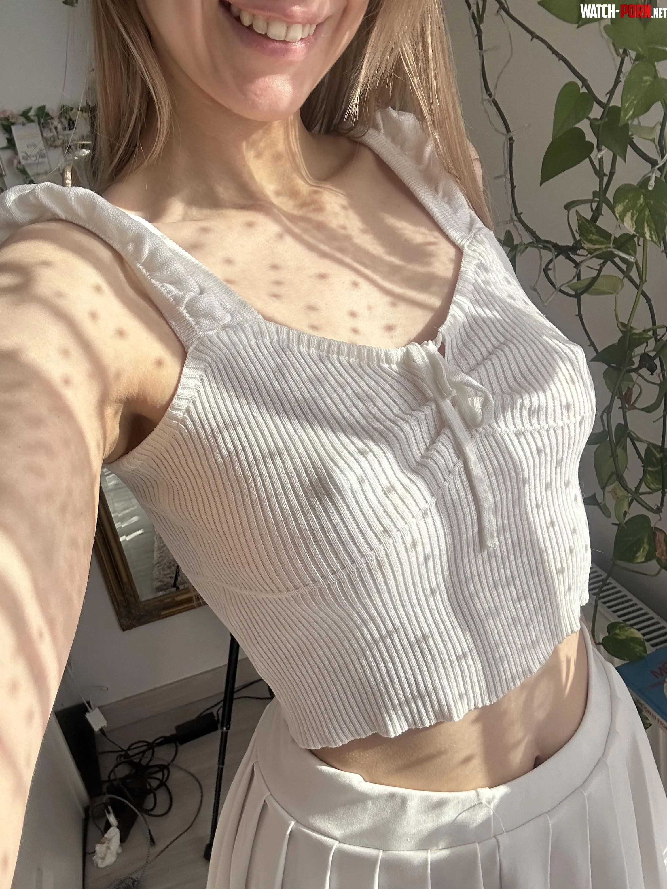 Always feeling cute in white tops by pinkoverload