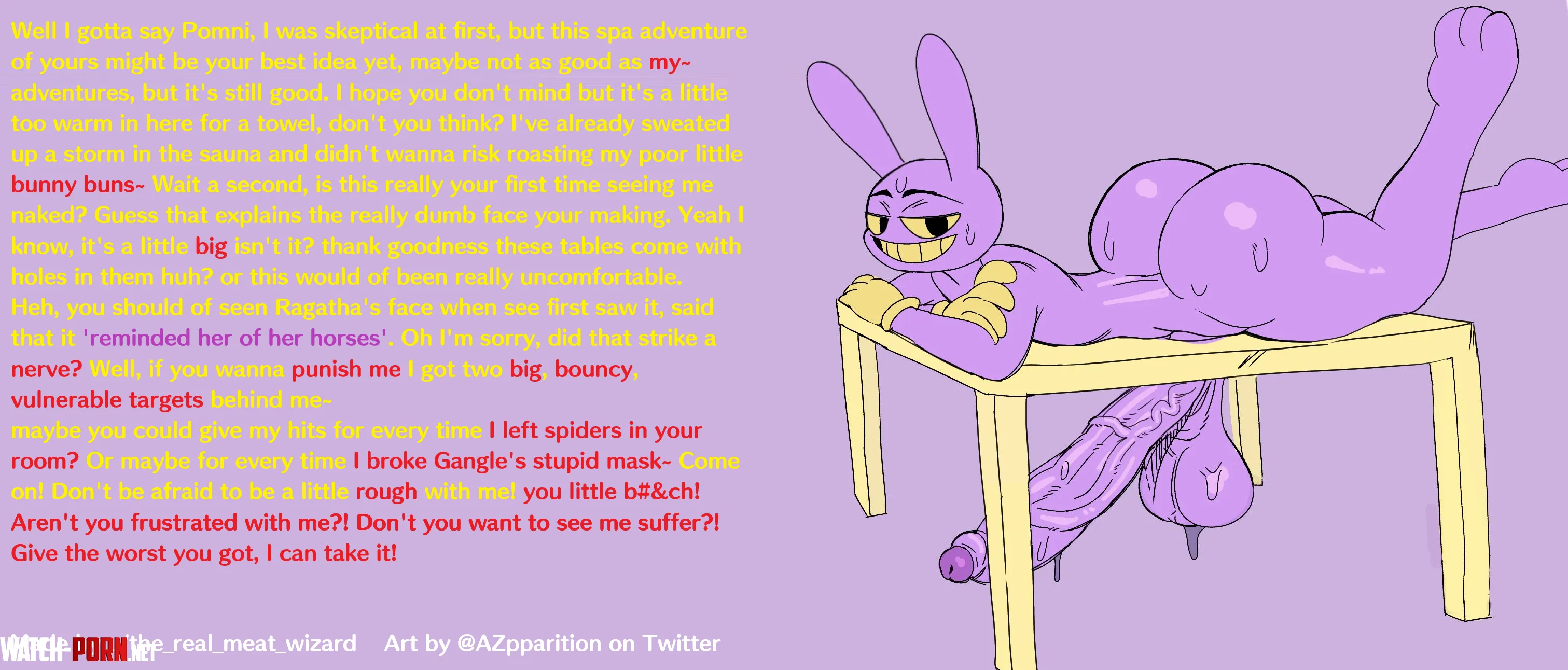 Happy Endings in my Harlan Ellison nightmare [The Amazing Digital Circus] [Jax] [Reader is implied to be Pomni] [Smug] [Bratty] [Big cock and big ass] [He kinda loses it at the end] by the_real_meat_wizard