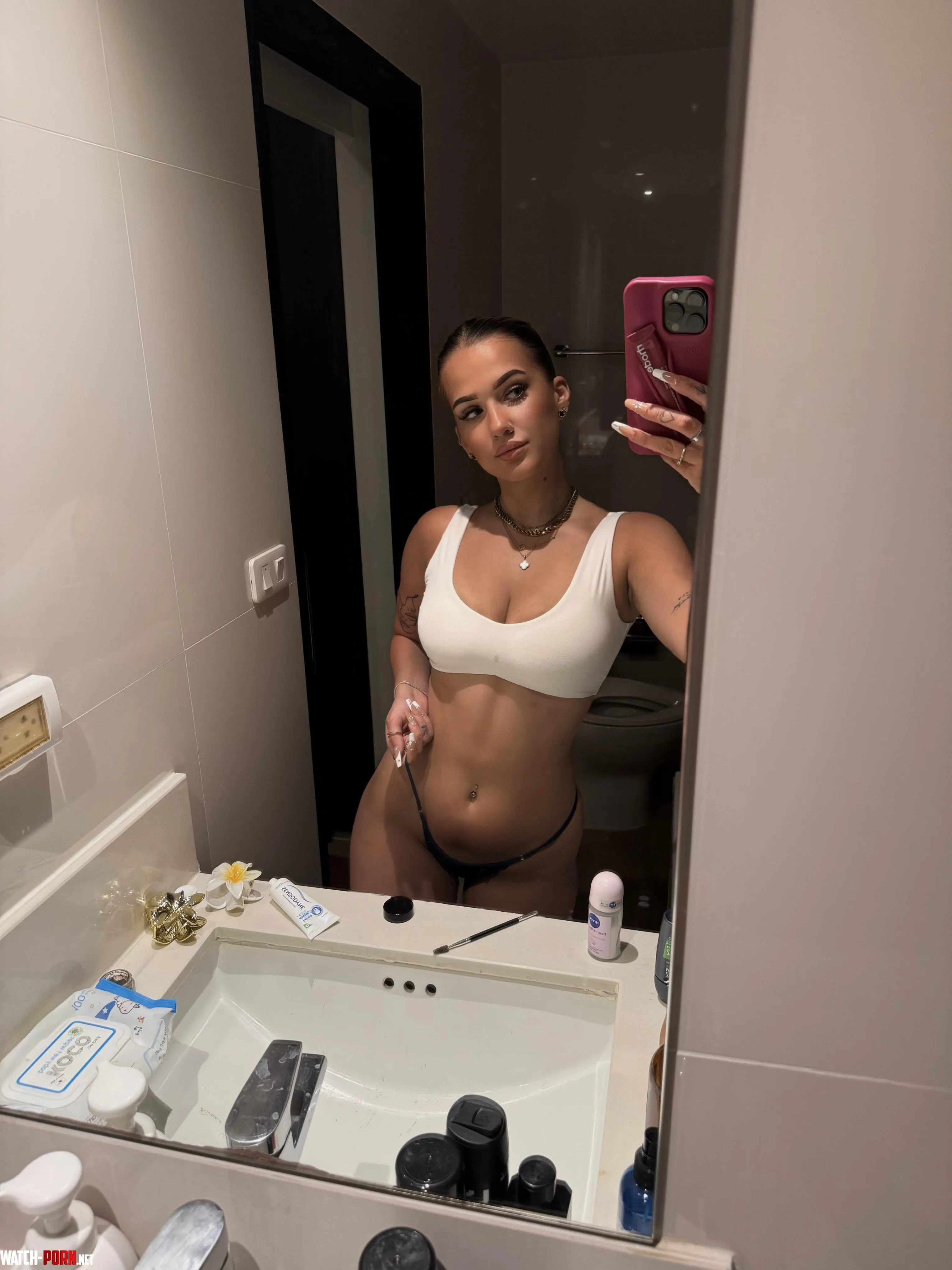 just crop top and gstring by SolarBeryl66