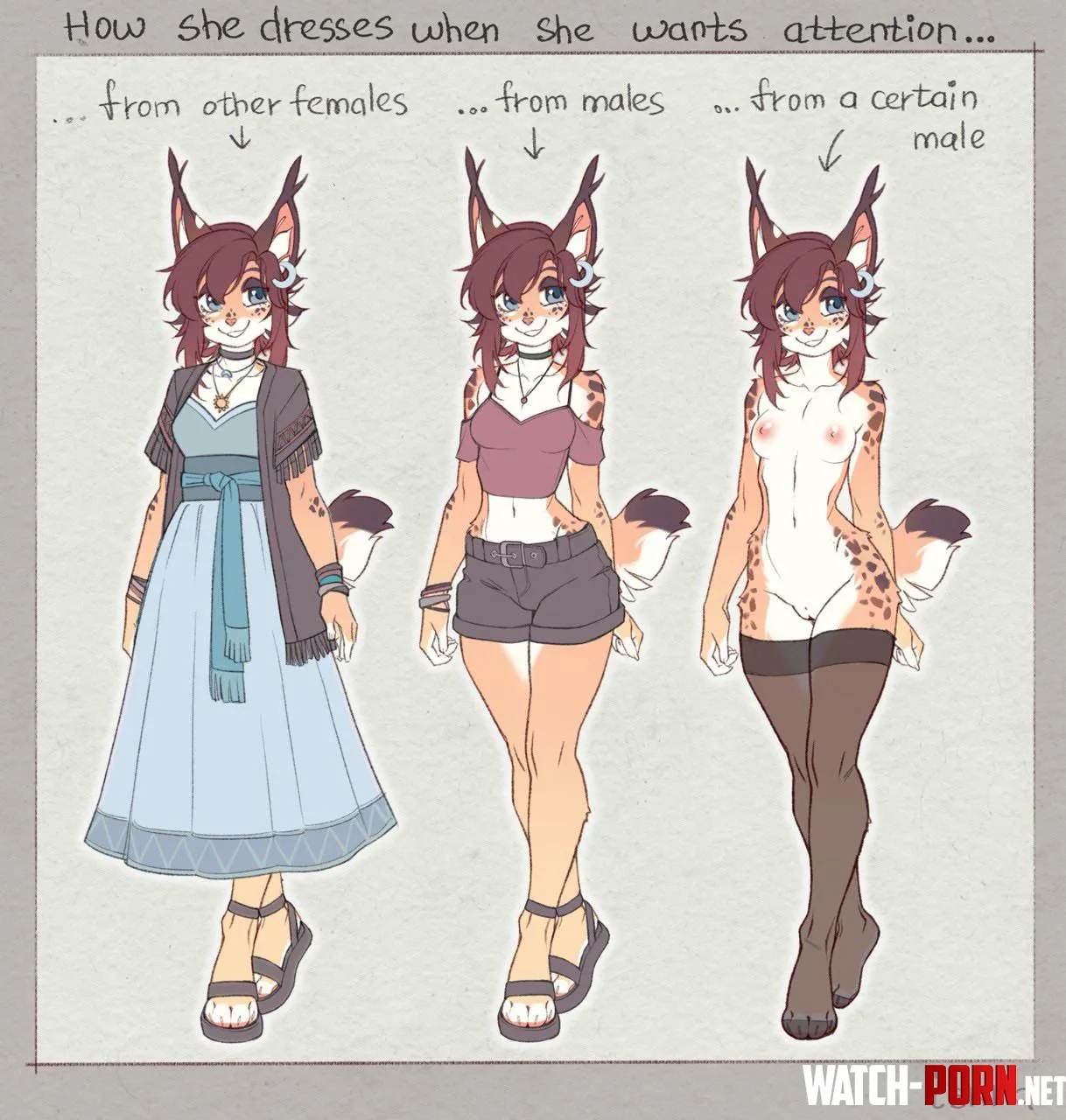 How she dresses when she wants attention… [F] (Iskra) by 5headedragon