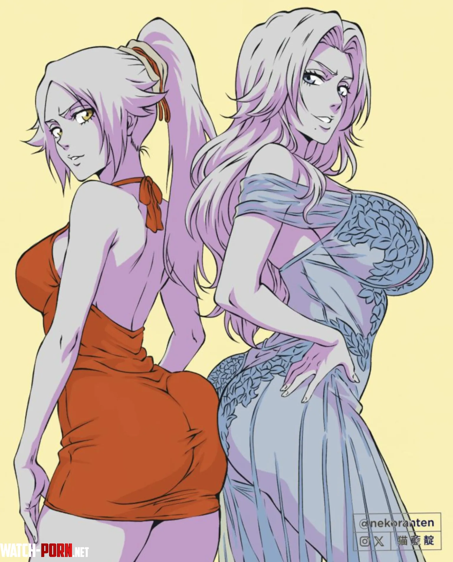 Rangiku x Yoruichi (nekoranten) by heartsteaI