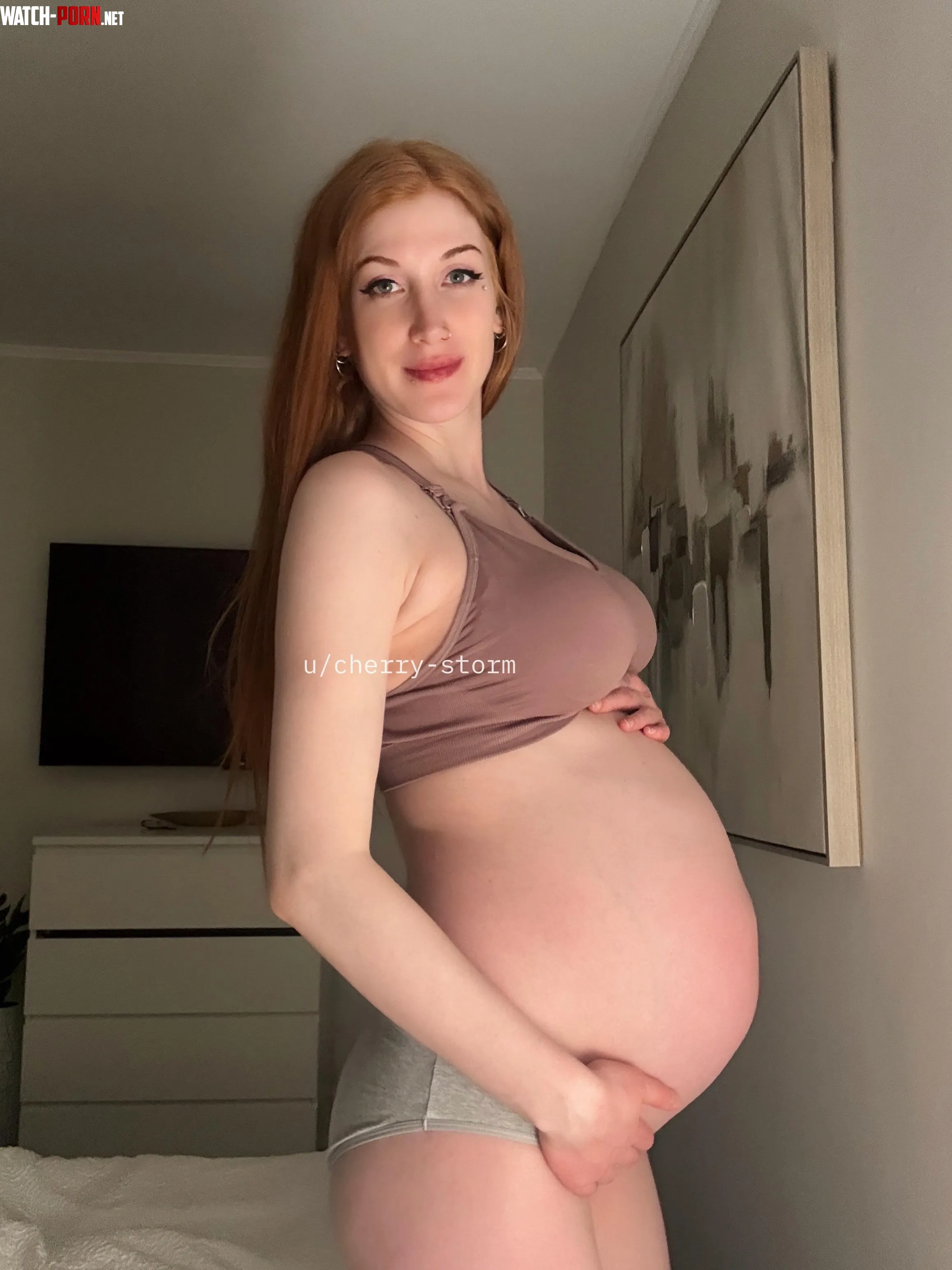 My almost 8 month pregnant bump by cherry-storm
