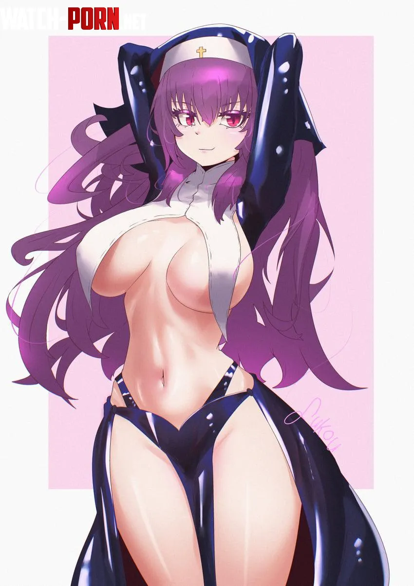 Scathach wearing lovely outfit [fate] (fukou) by RainDMask