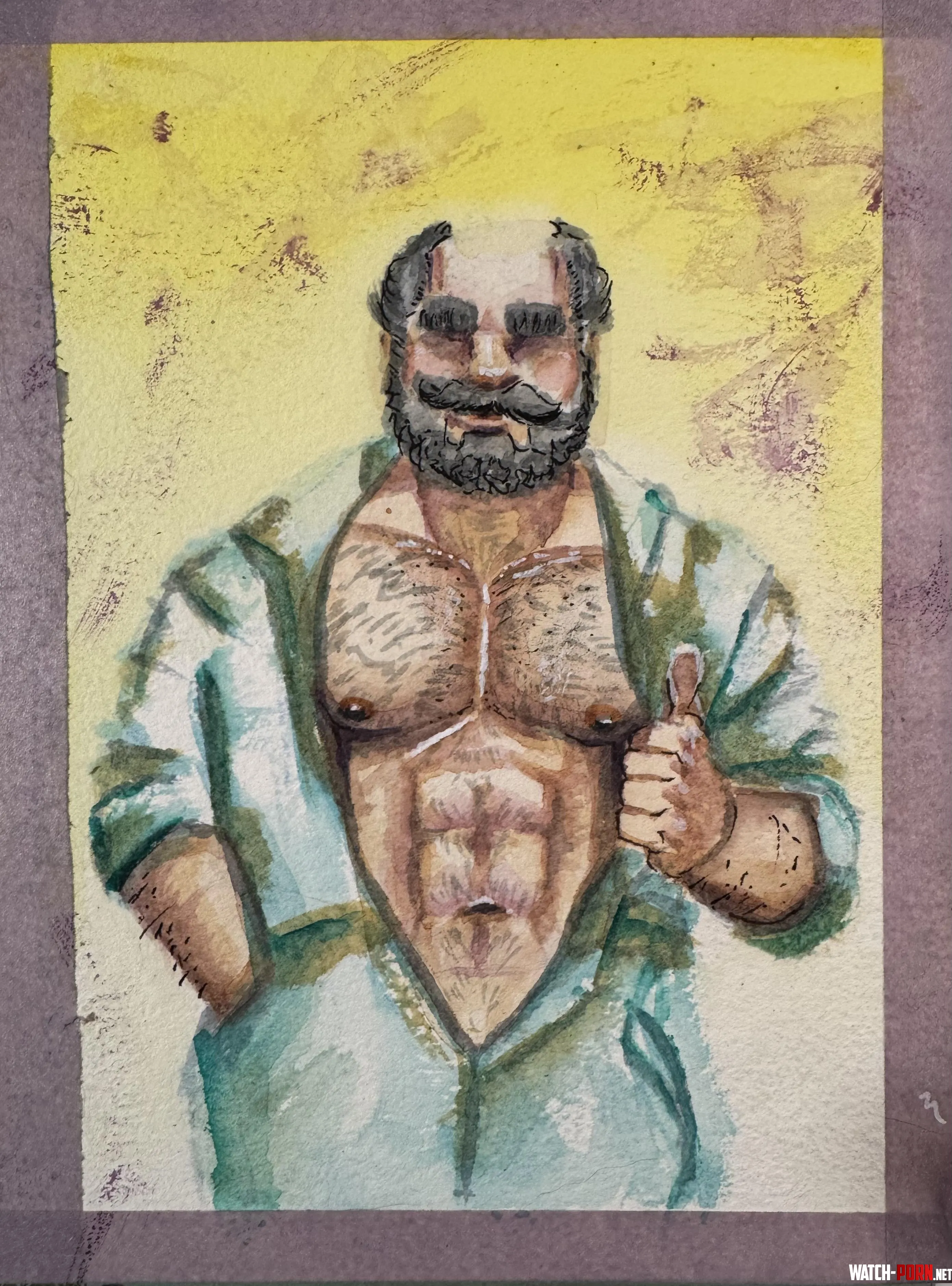 Watercolour jumpsuit (art by me) by VeleKobas