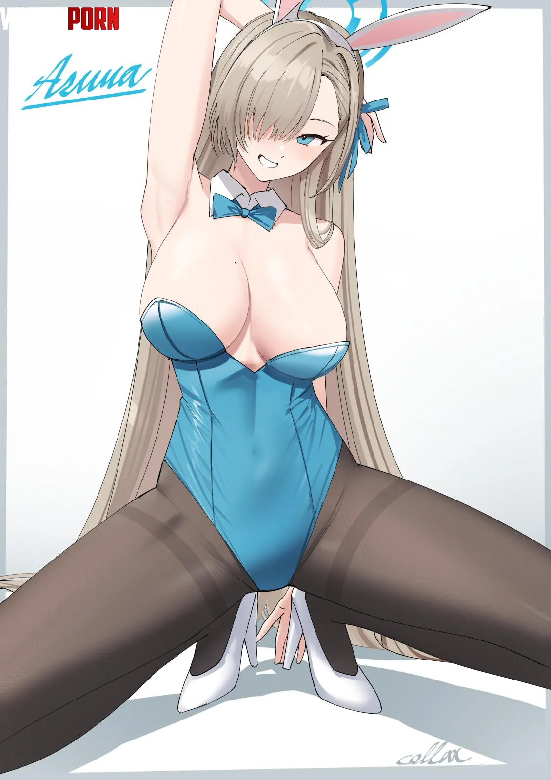 Asuna squat (collar color) by xKillua666