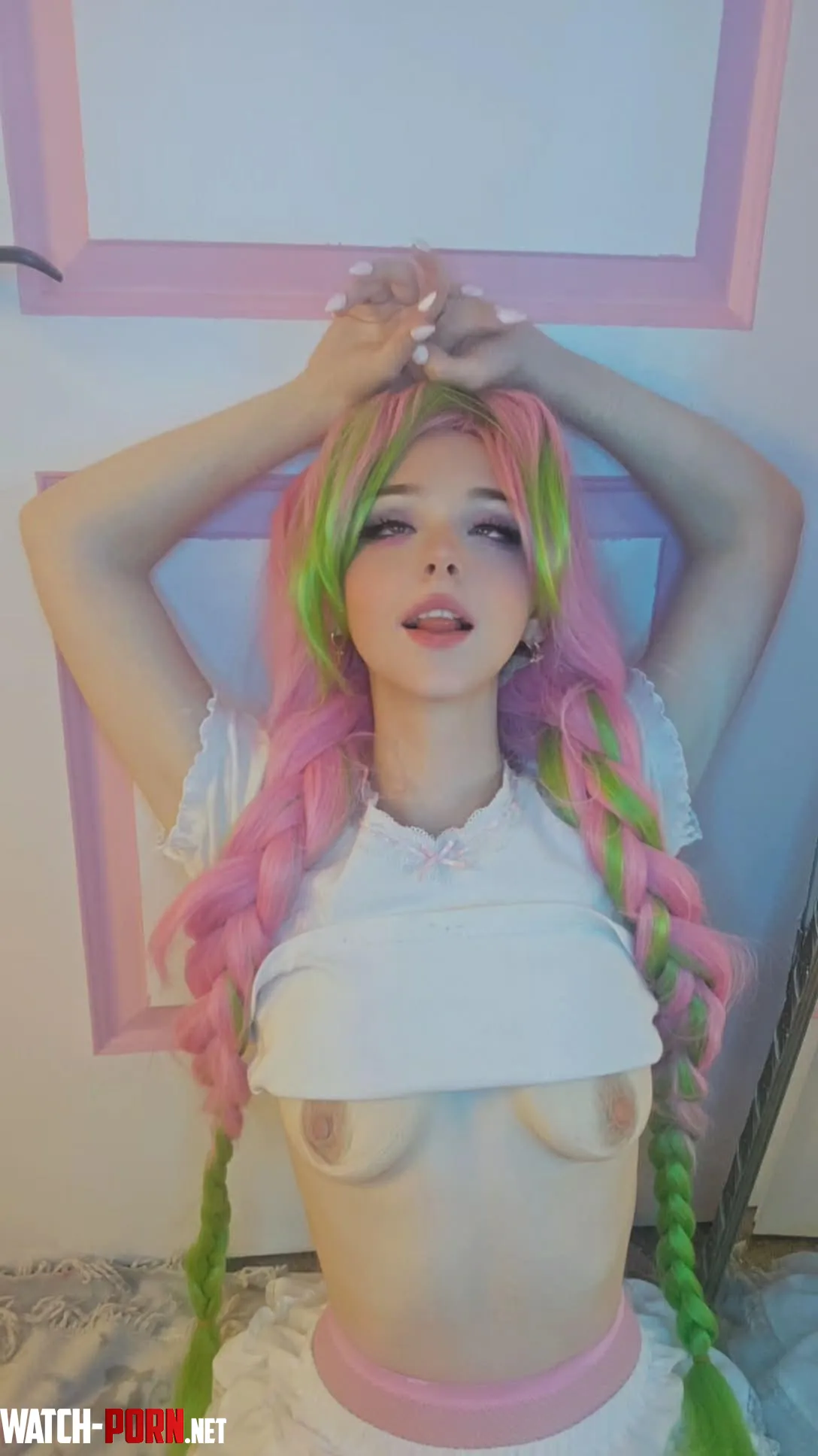 Braided pigtails are cute too🩷 by Little_Monster211