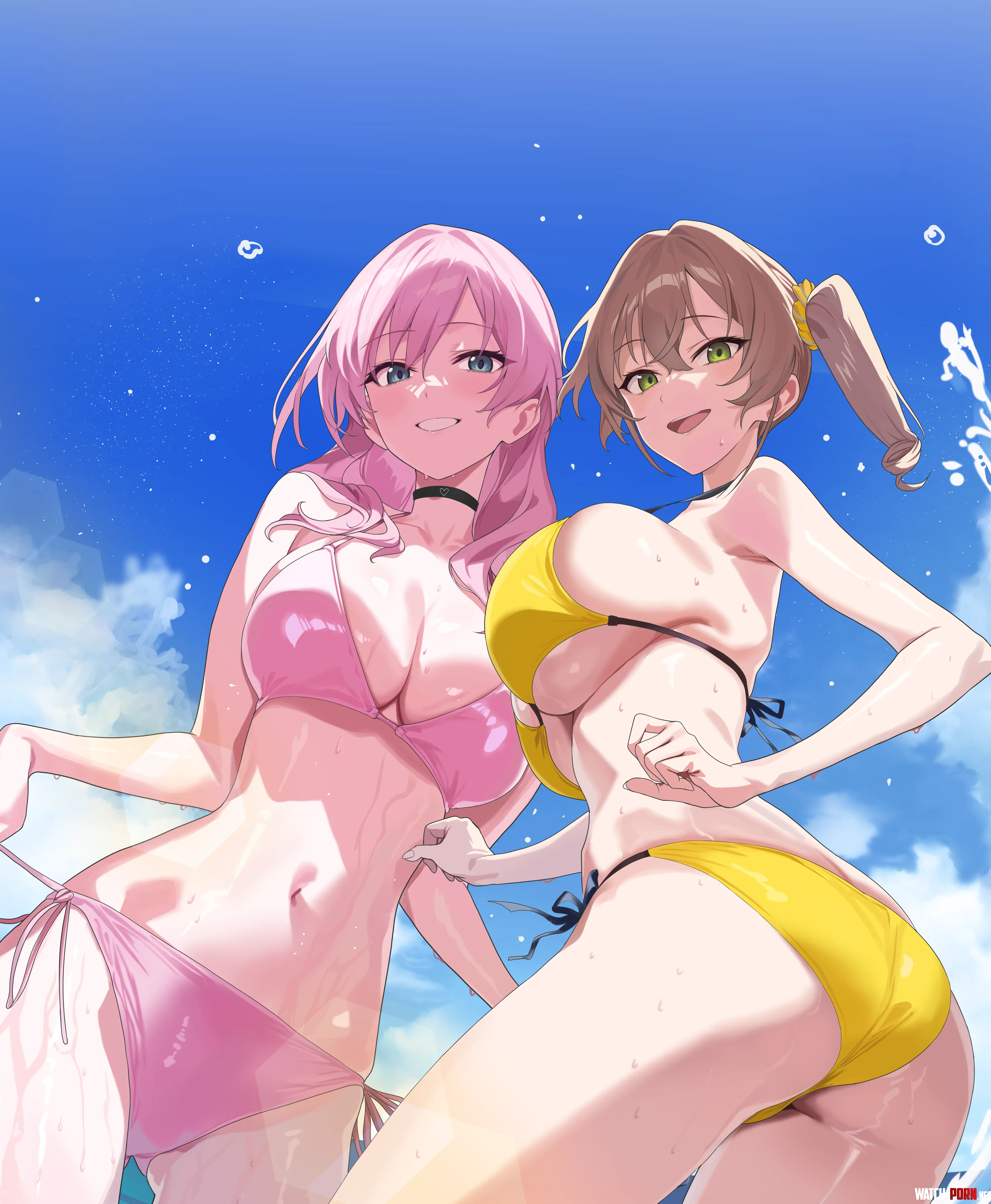 Girls in pink and yellow bikini (ヒディス / hidis0086) by elegantloveglimmer