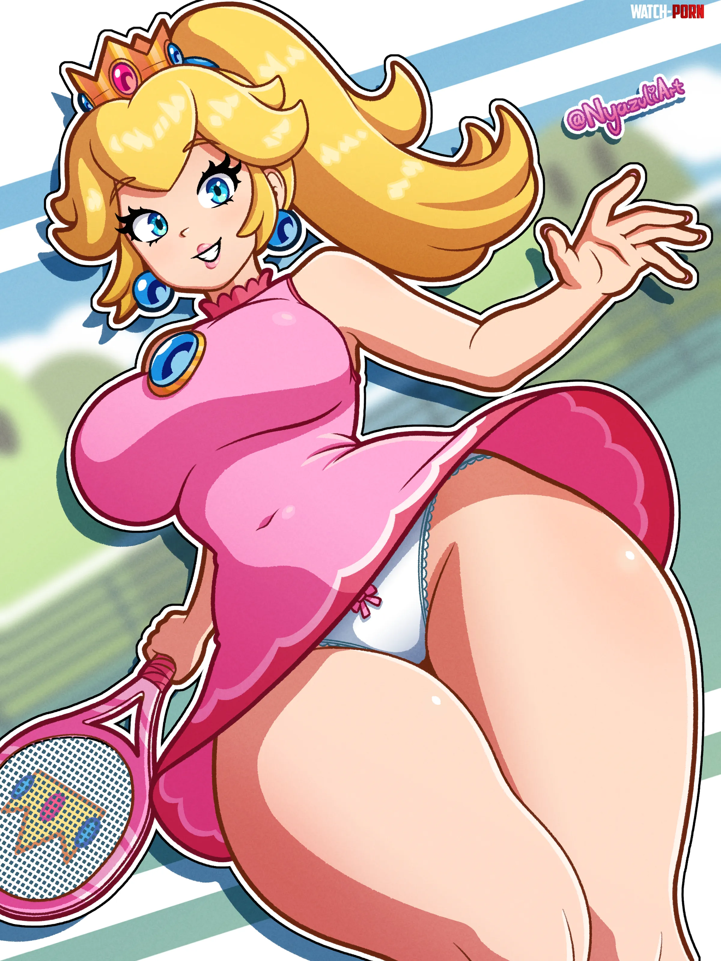 Tennis Peach (Nyazuli) [Super Mario] by LafterMastr
